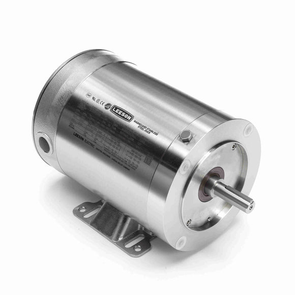 117275.00 Leeson 1/2HP Washguard Stainless Steel Electric Motor, 1140RPM