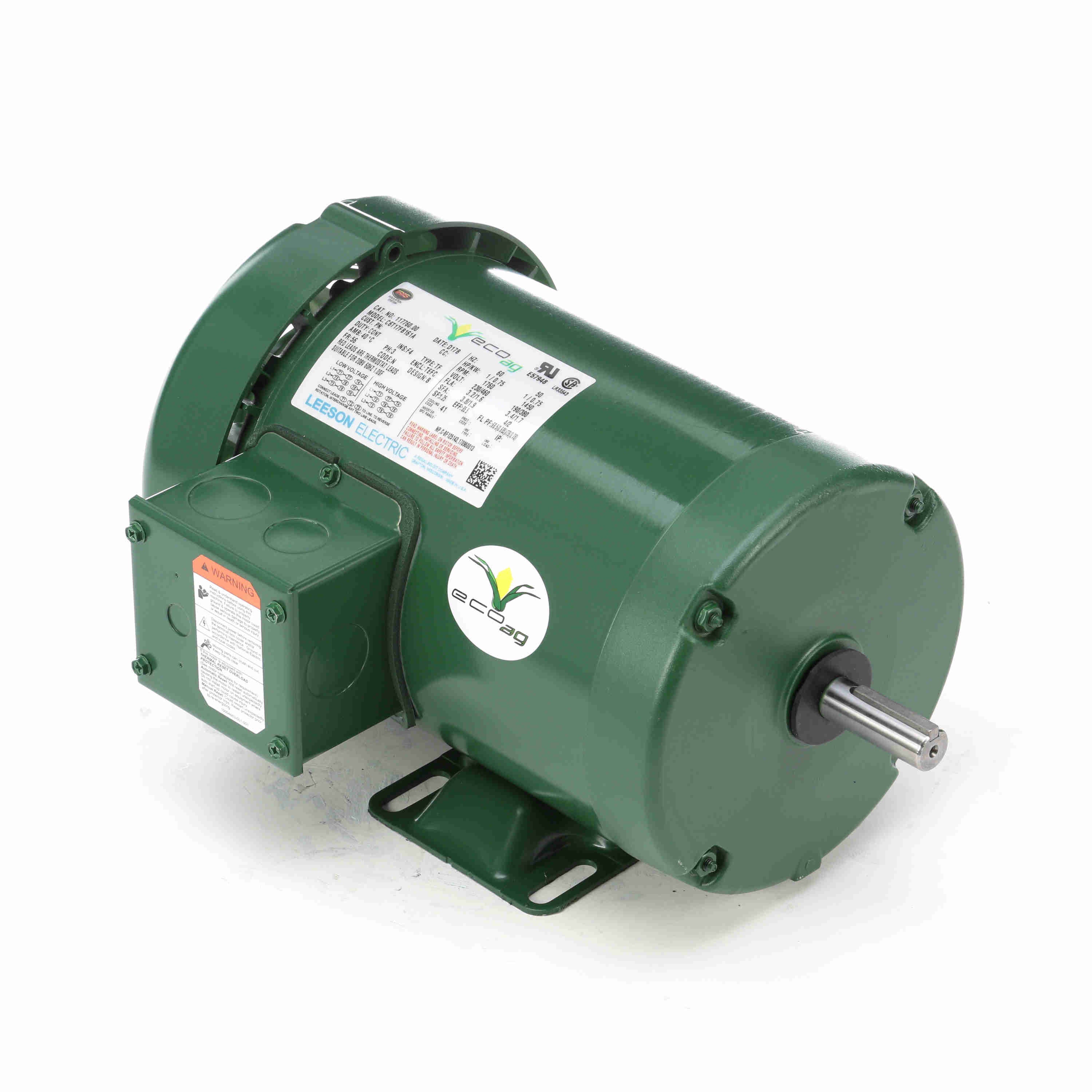 1HP Leeson Eco-Ag Farm Duty Electric Motor