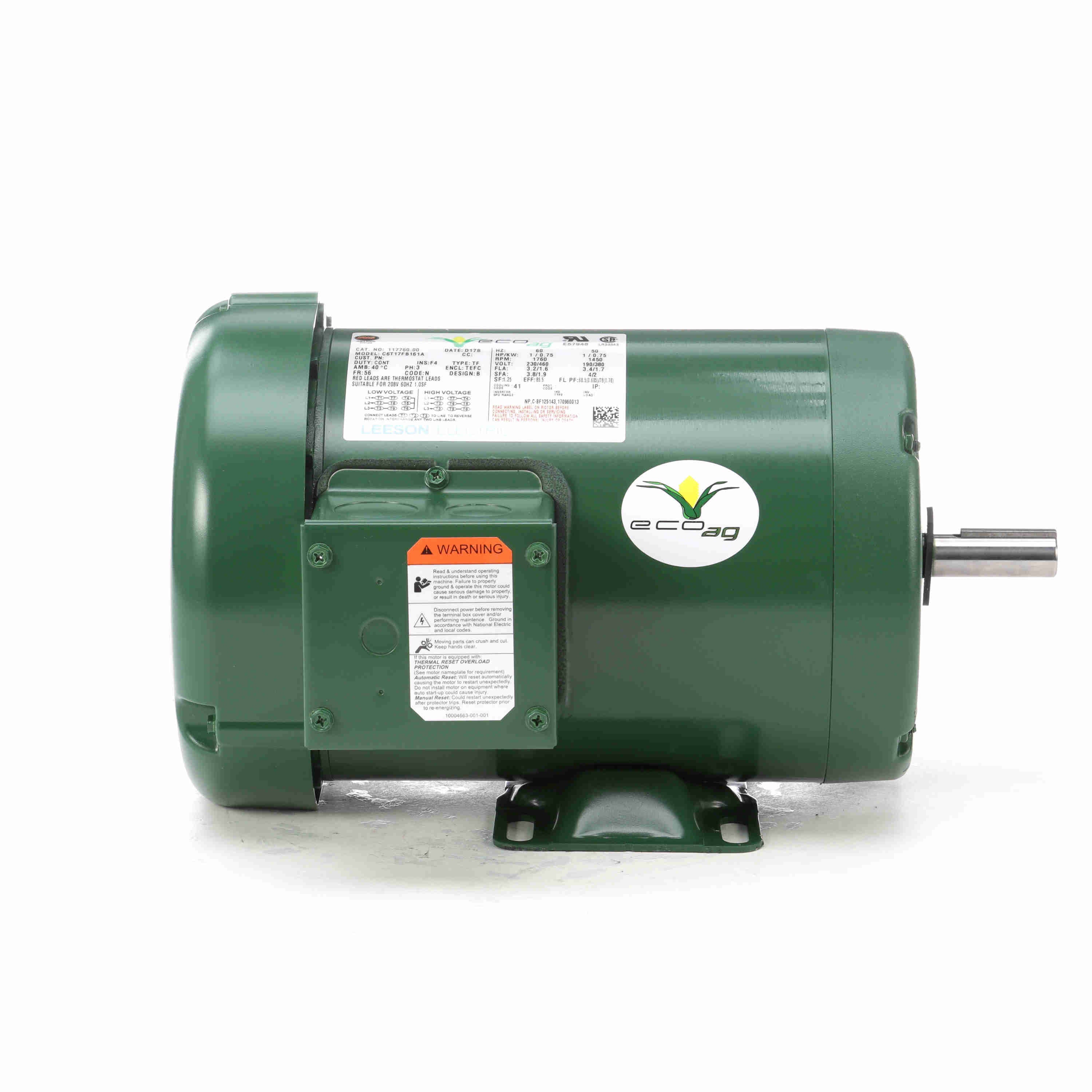 1HP Leeson Eco-Ag Farm Duty Electric Motor - 0