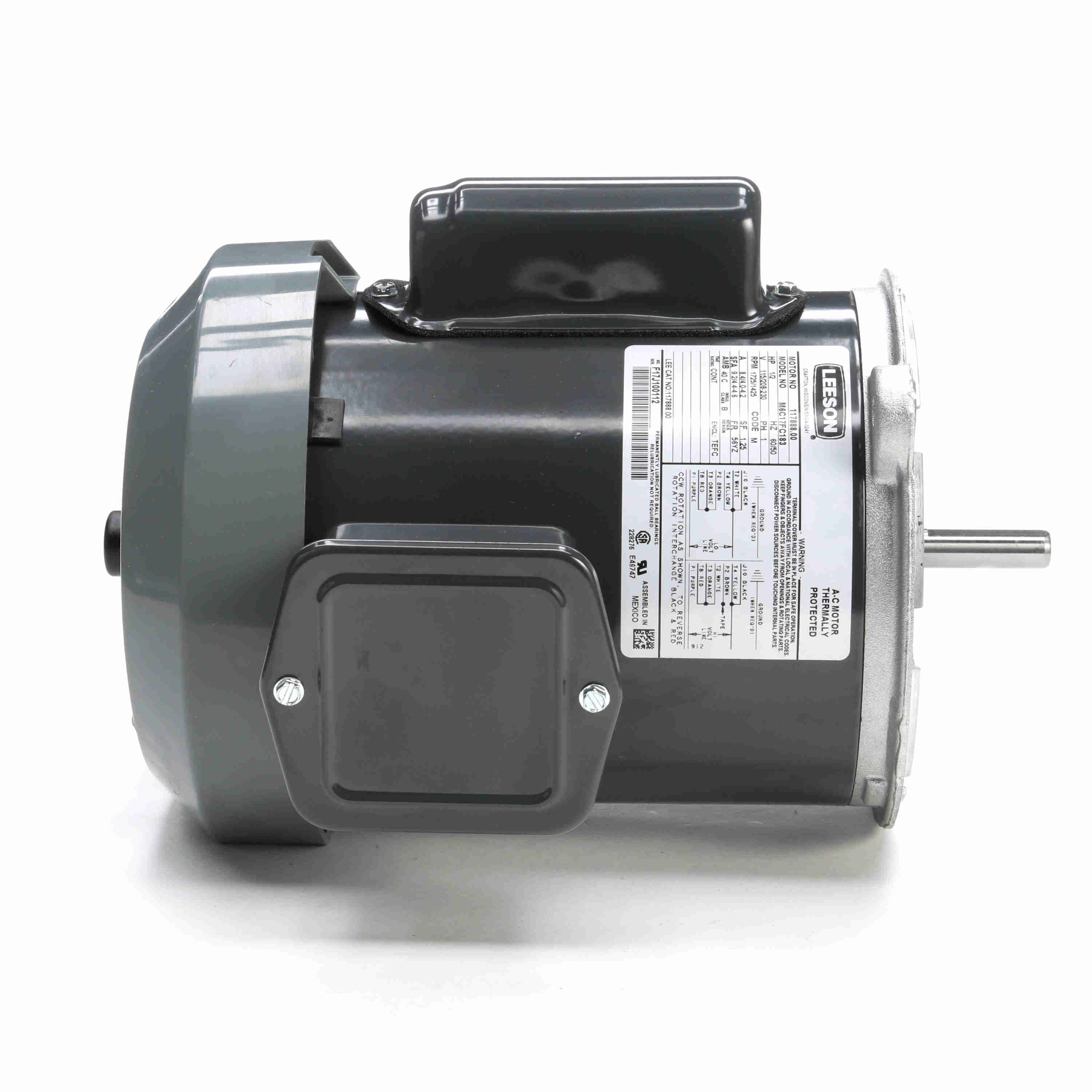 1/2HP Leeson Ag-Duty Feed-Auger Drive Electric Motor