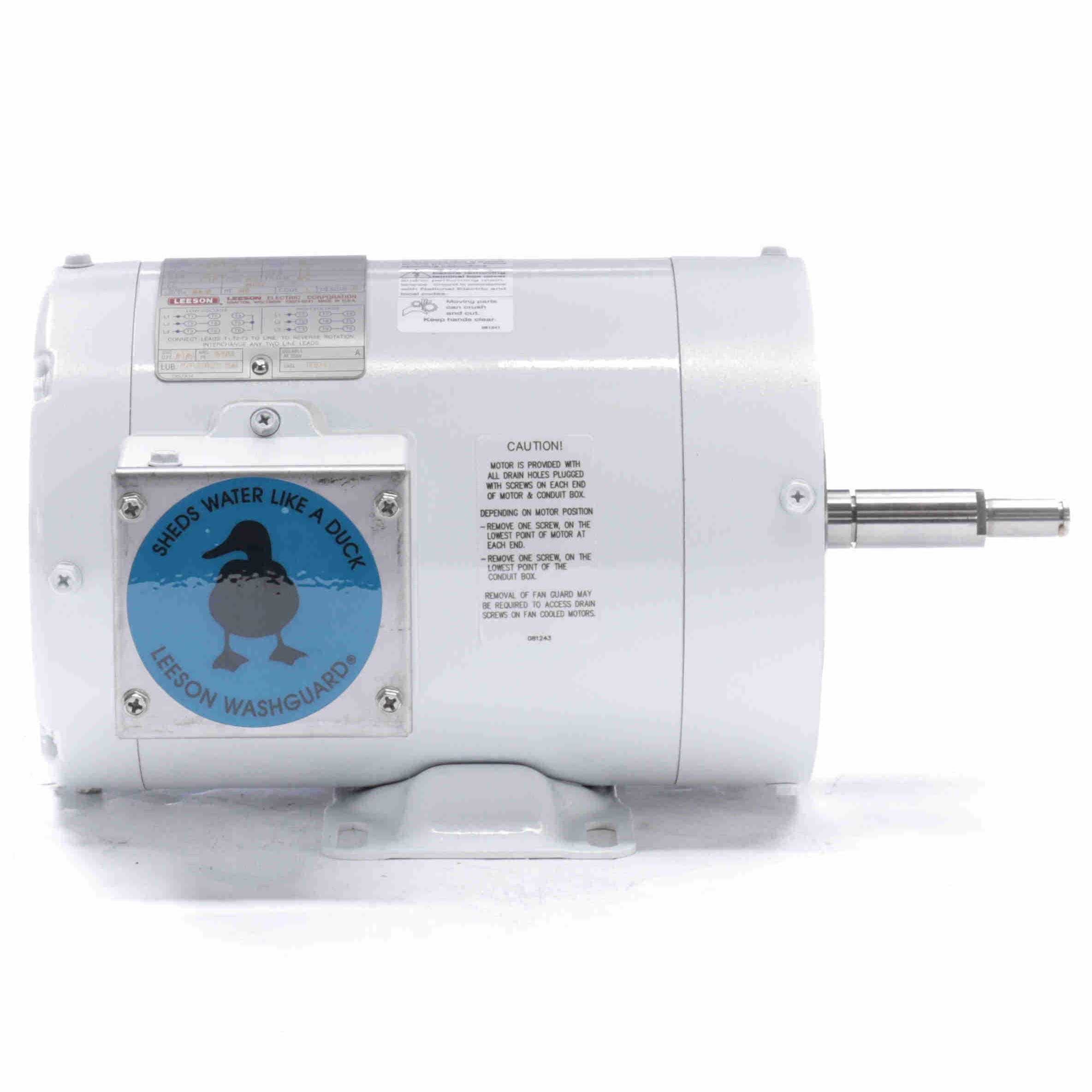 119232.00 Leeson 1HP Ag-Duty Milk Transfer Pump Electric Motor, 3600RPM - 0