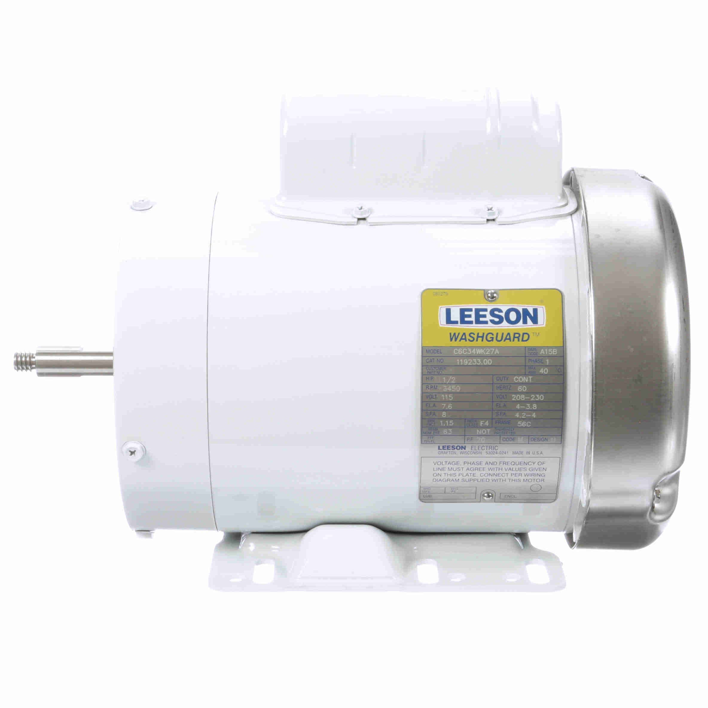 1/2HP Leeson Ag-Duty Milk Pump Motor