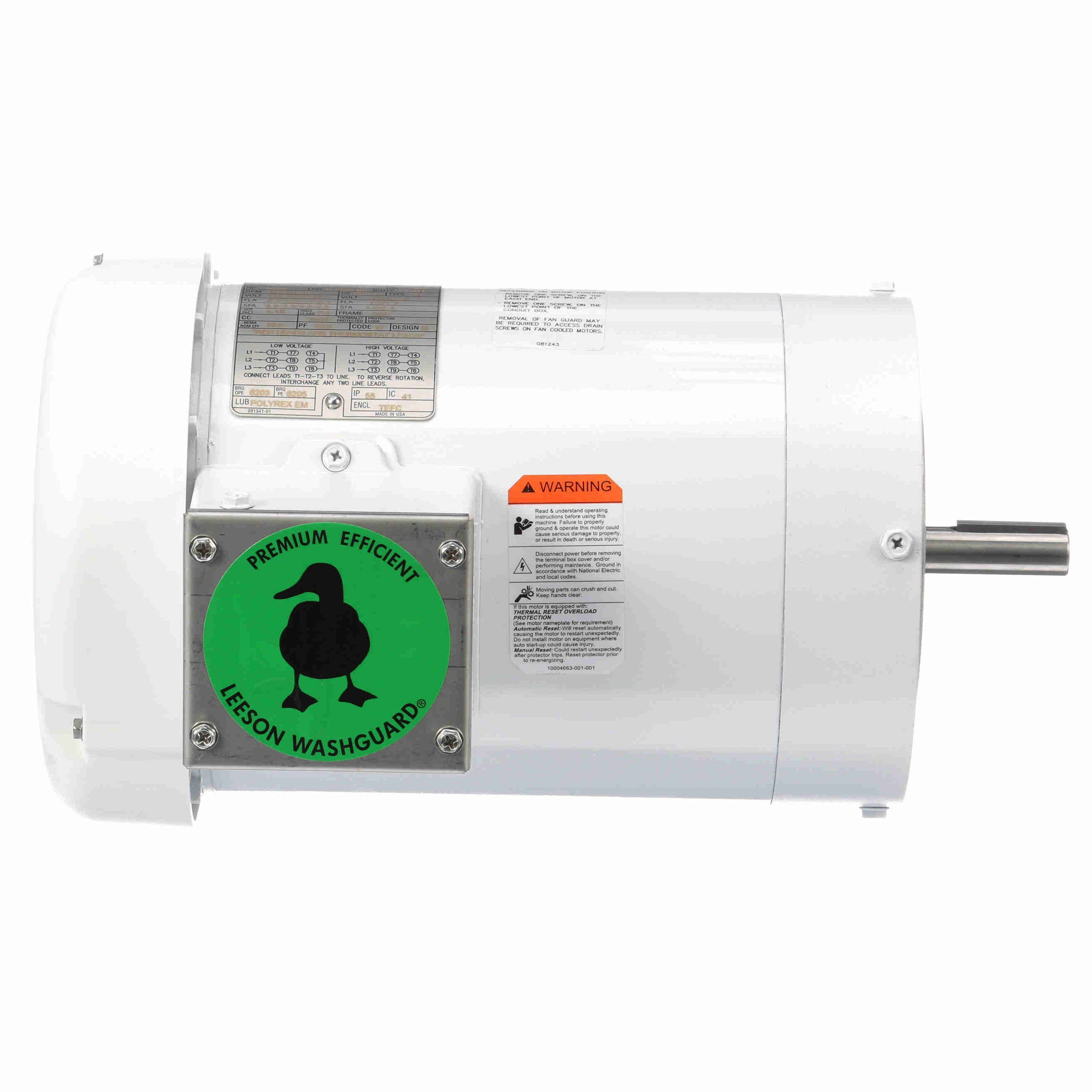 119468.00 Leeson 1HP Washguard Electric Motor, 1800 RPM