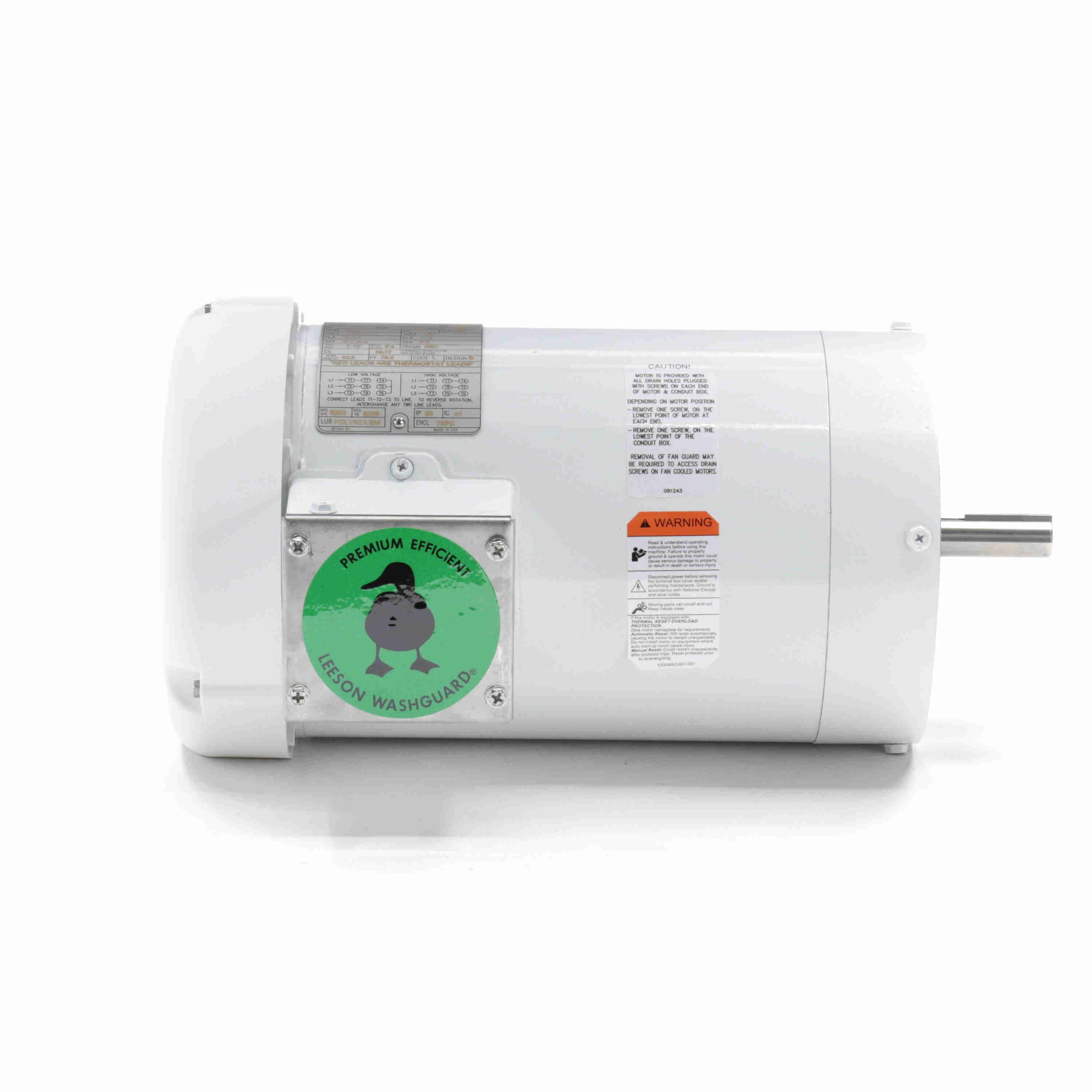 Leeson Washguard Electric Motor, 2 HP, 1800 RPM