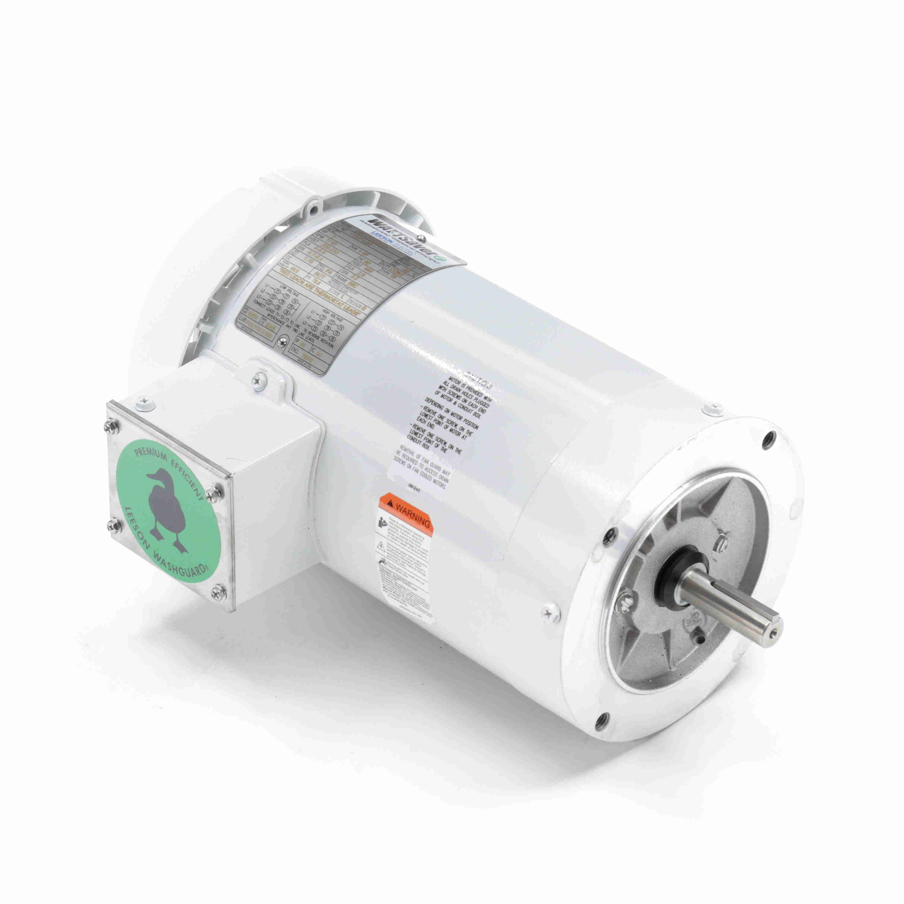 Leeson Washguard Electric Motor, 2 HP, 1800 RPM