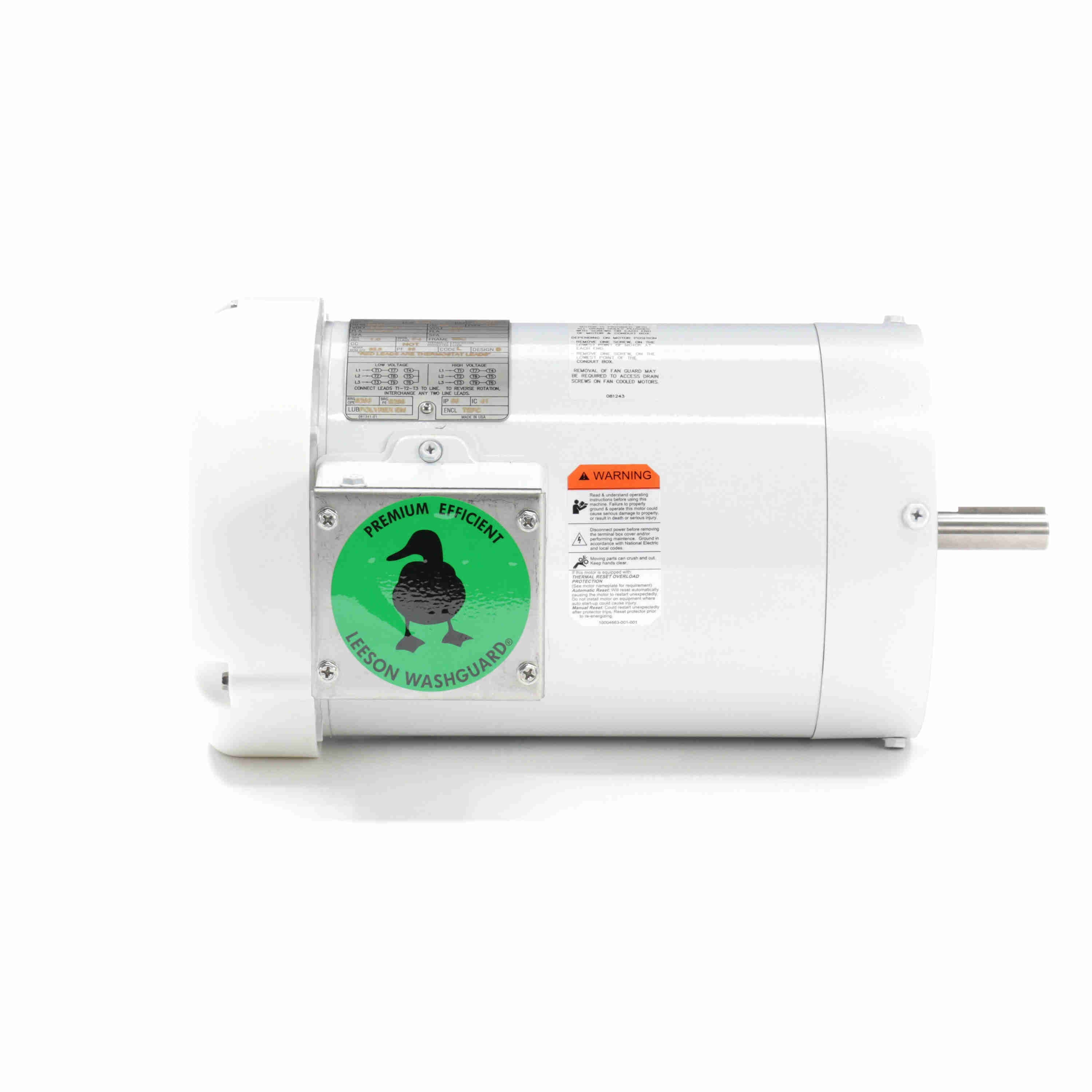 Leeson Washguard Electric Motor, 2 HP, 3600 RPM