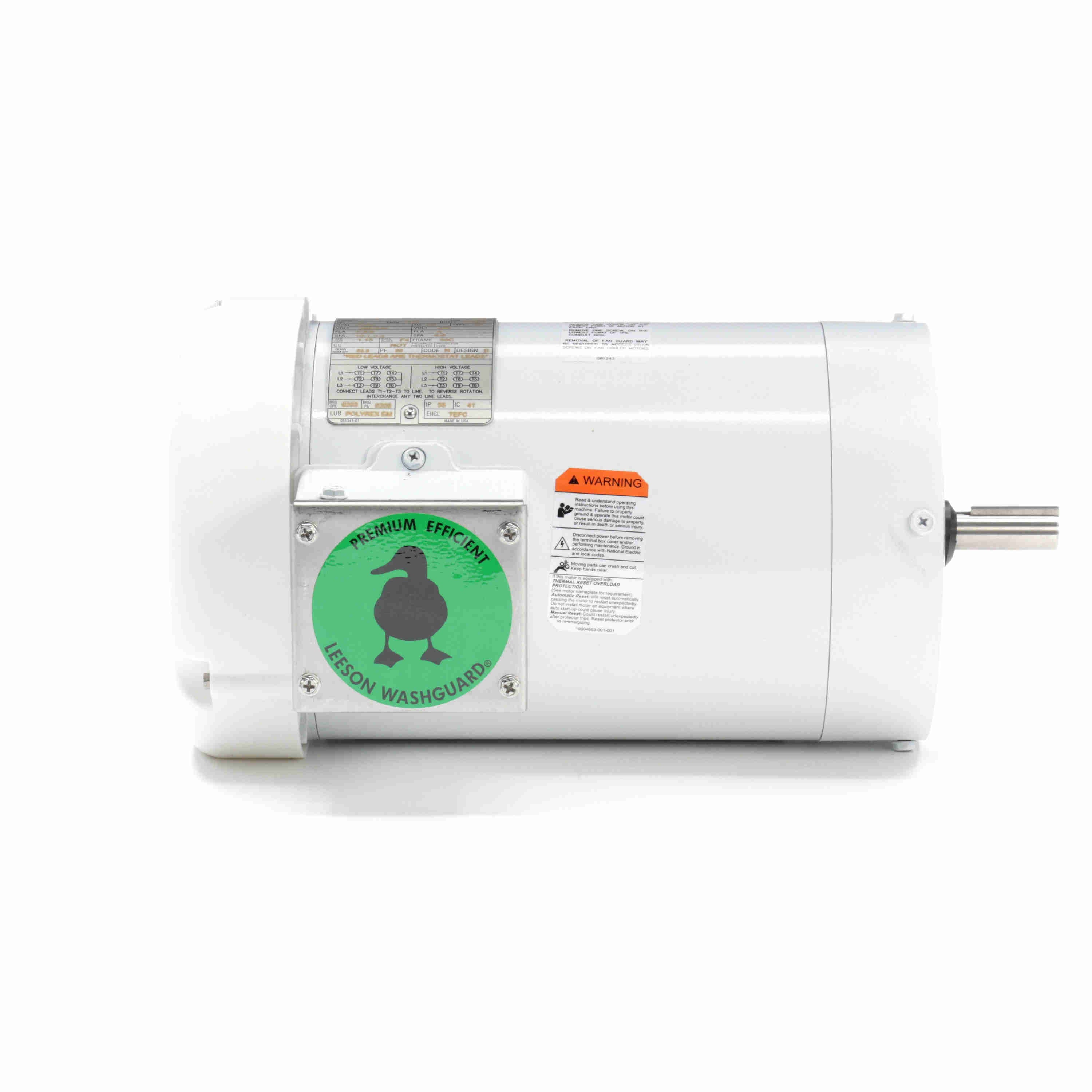 Leeson Washguard Electric Motor, 3 HP, 3600 RPM