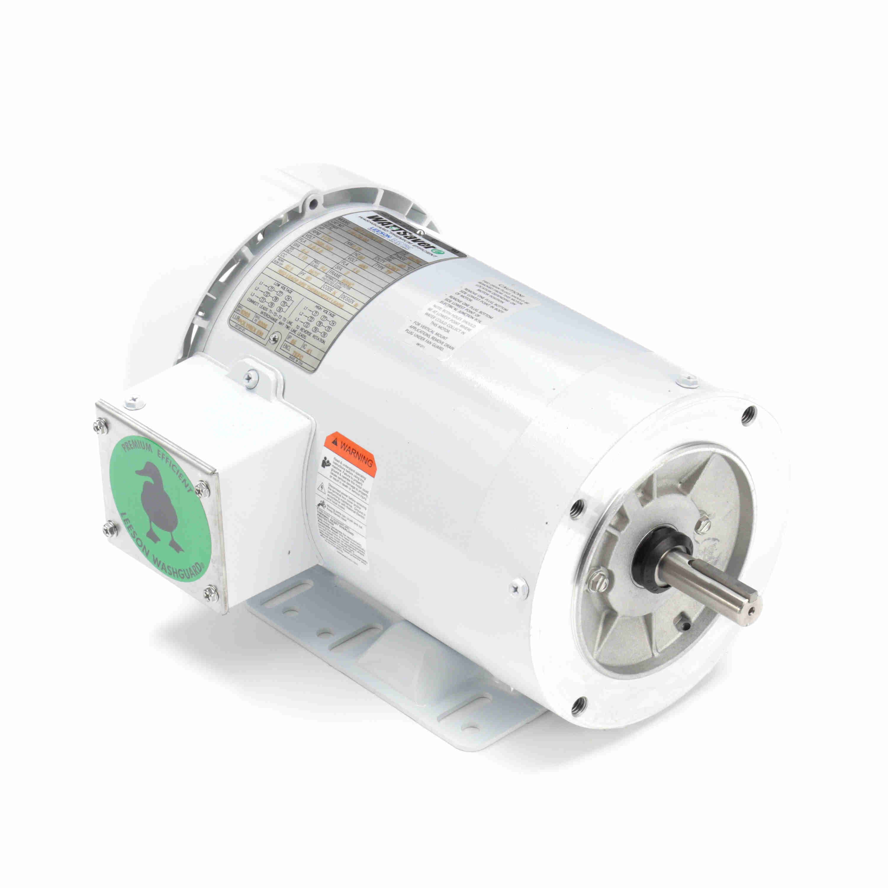 Leeson Washguard Electric Motor, 1 HP, 1200 RPM