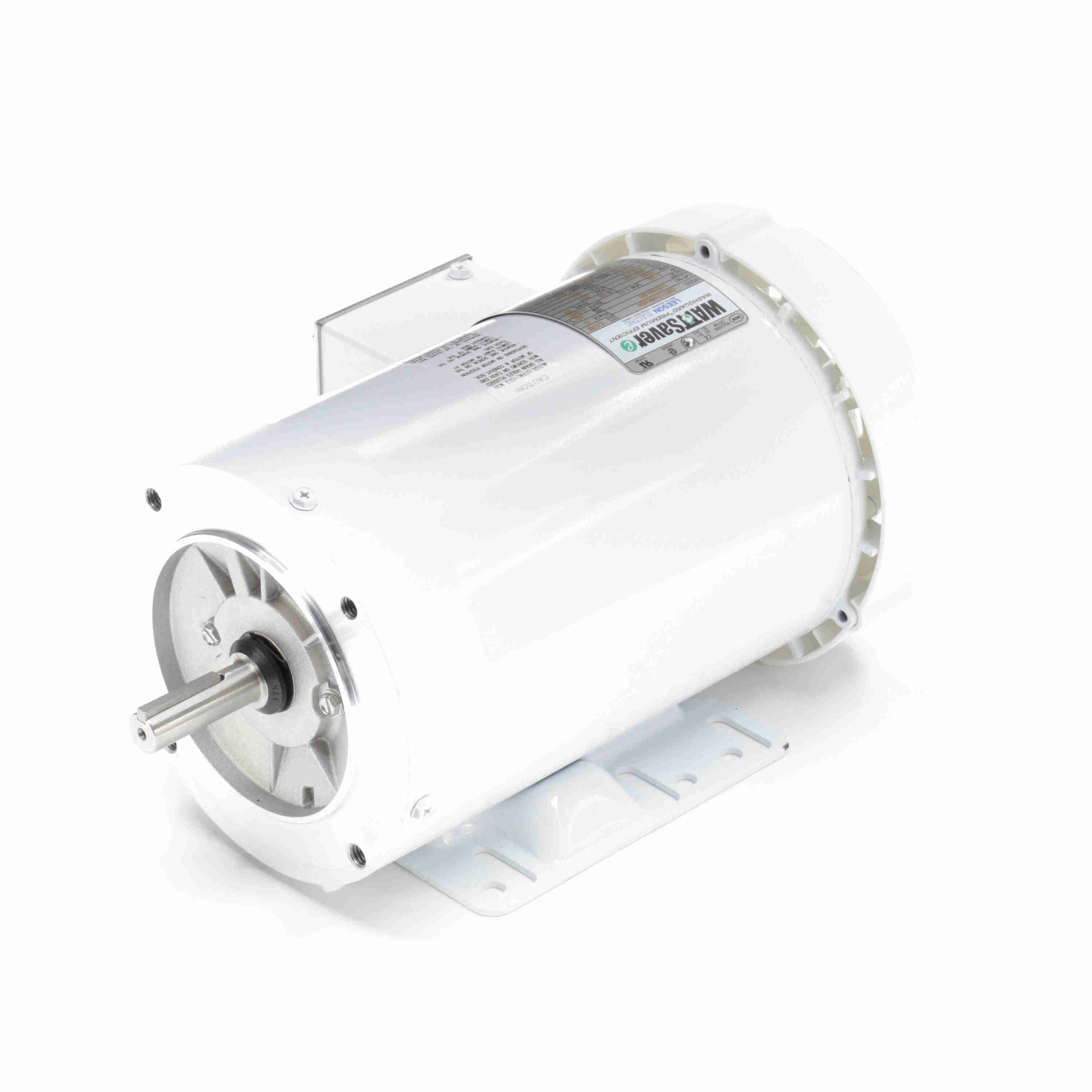 119480.00 Leeson 1.5HP White Duck Washguard Electric Motor, 1800 RPM