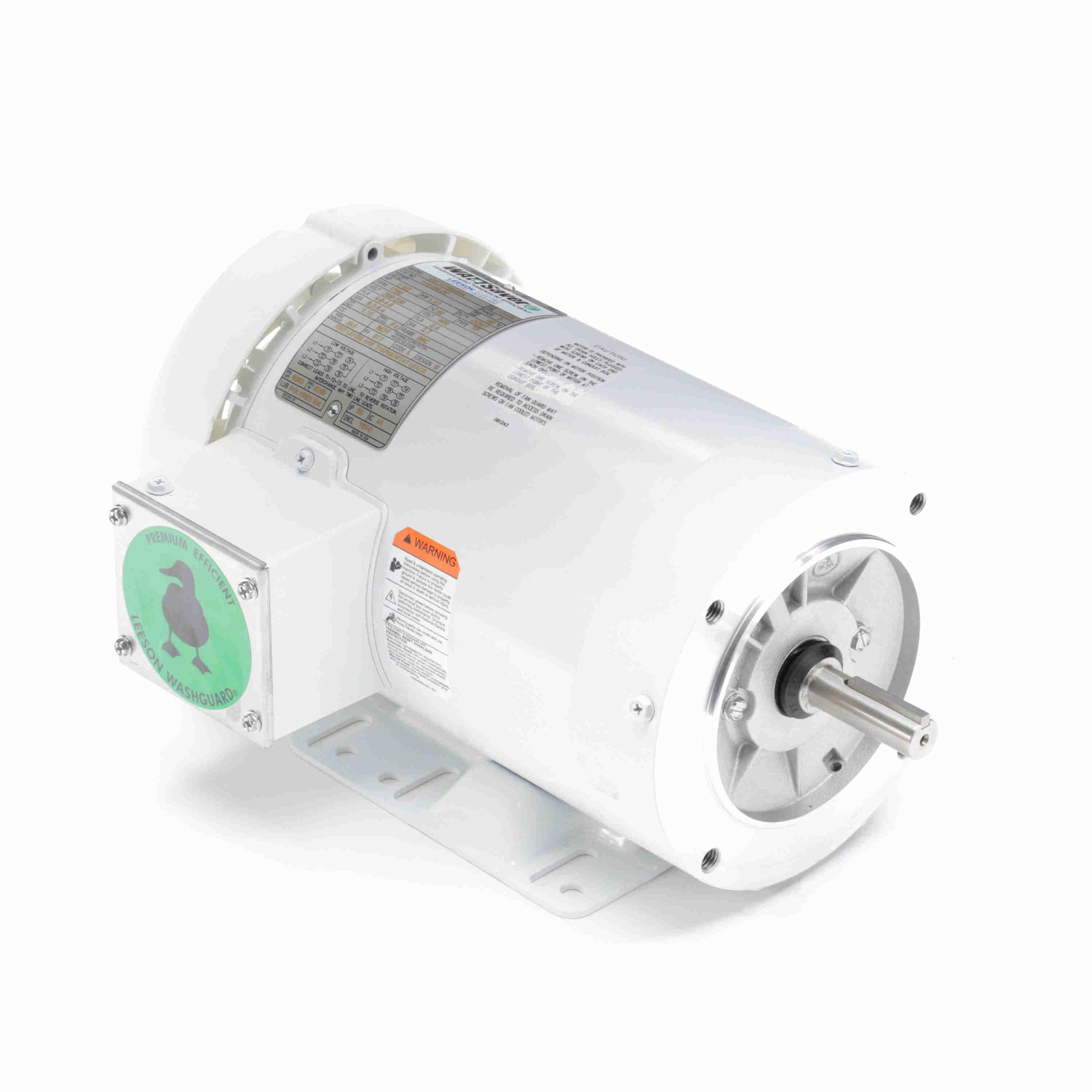 119480.00 Leeson 1.5HP White Duck Washguard Electric Motor, 1800 RPM - 0