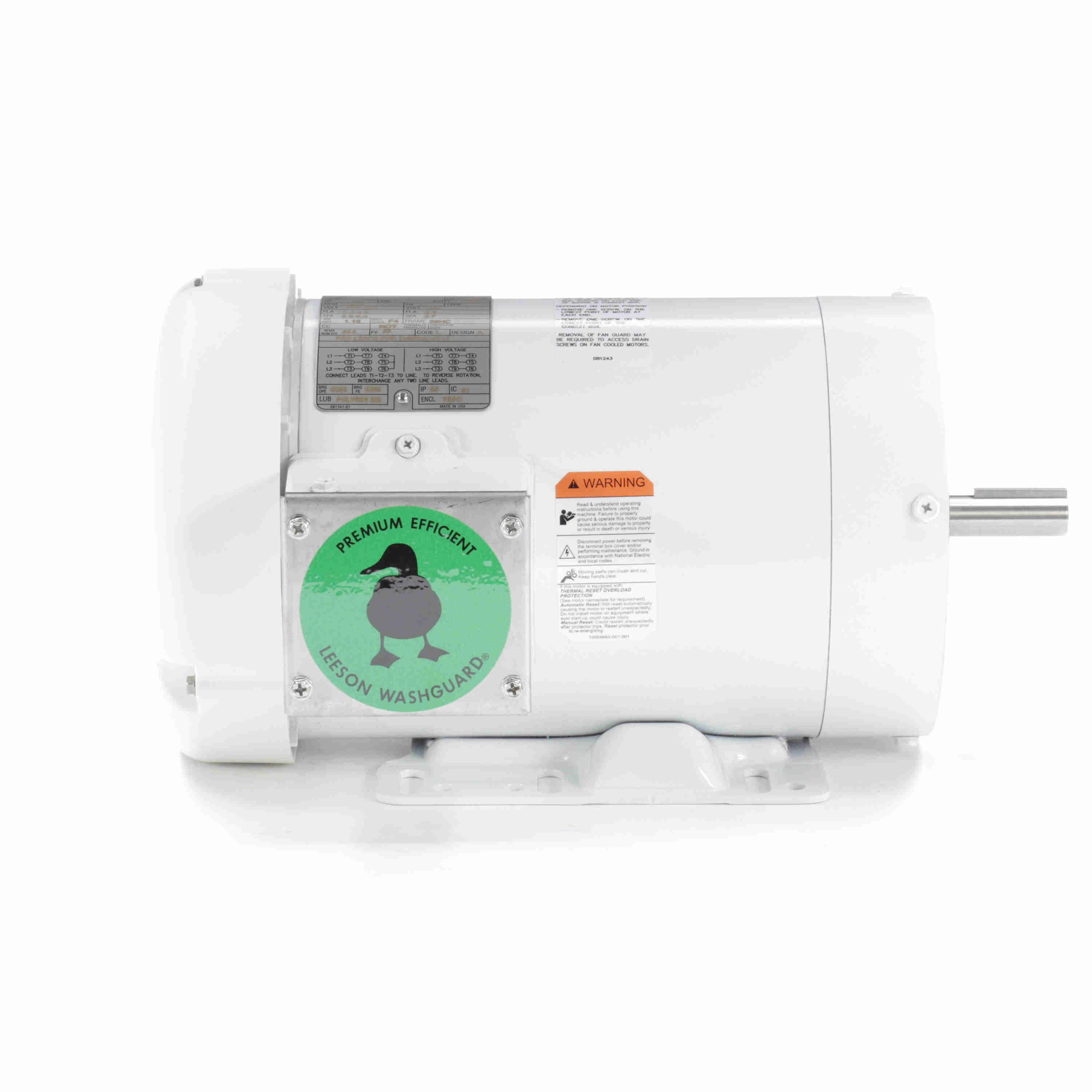 Leeson Washguard Electric Motor, 2 HP, 3600 RPM