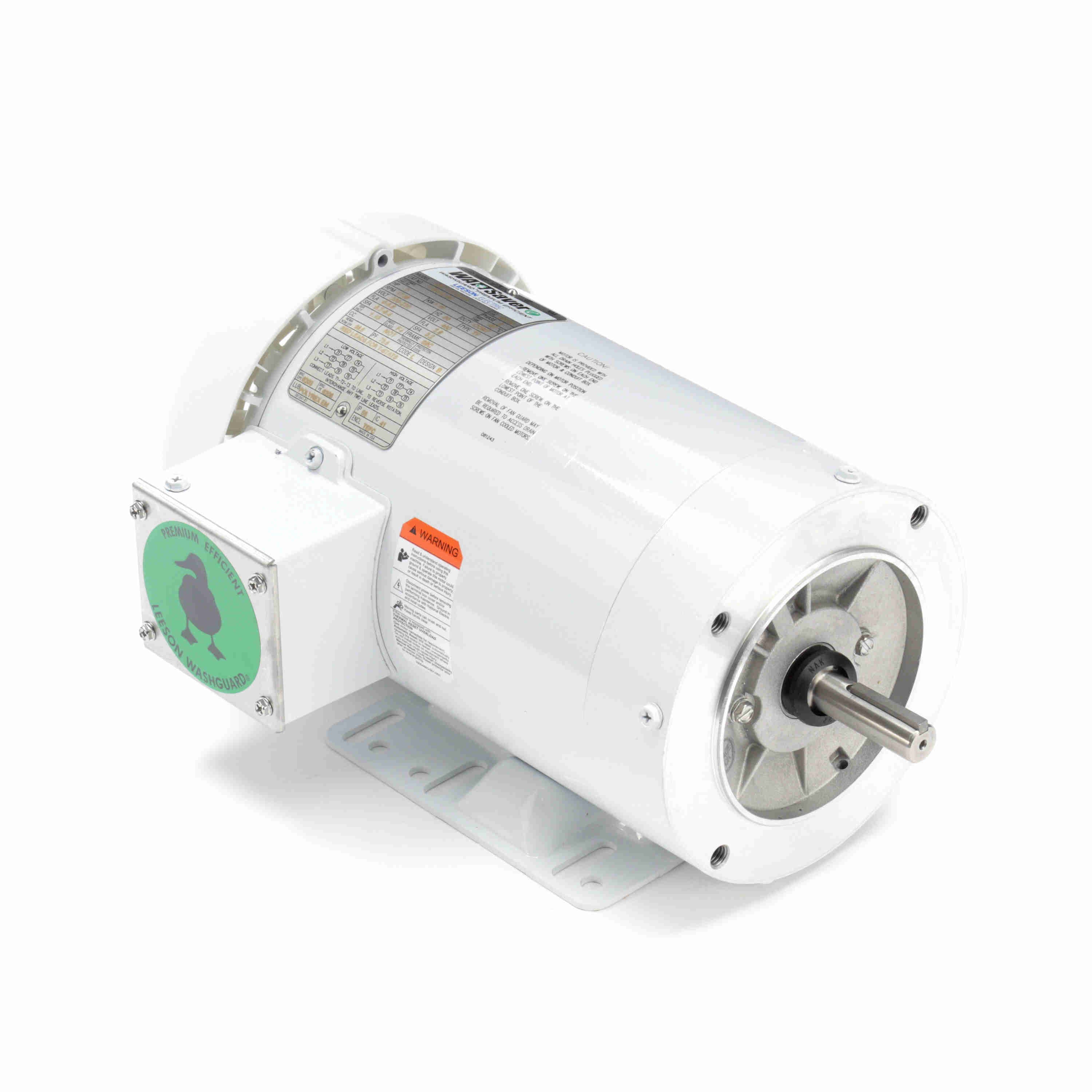 Leeson Washguard Electric Motor, 2 HP, 1800 RPM
