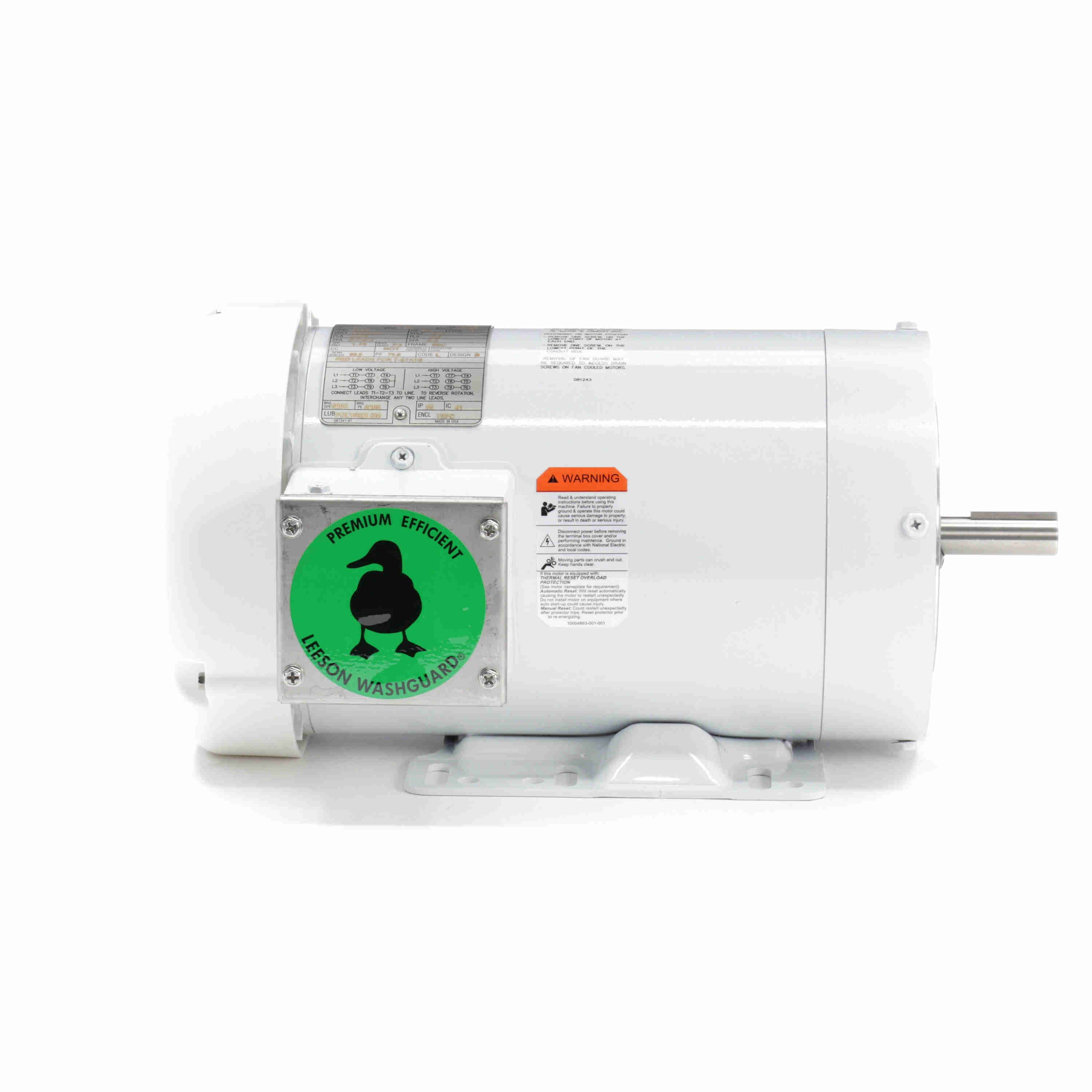 Leeson Washguard Electric Motor, 2 HP, 1800 RPM