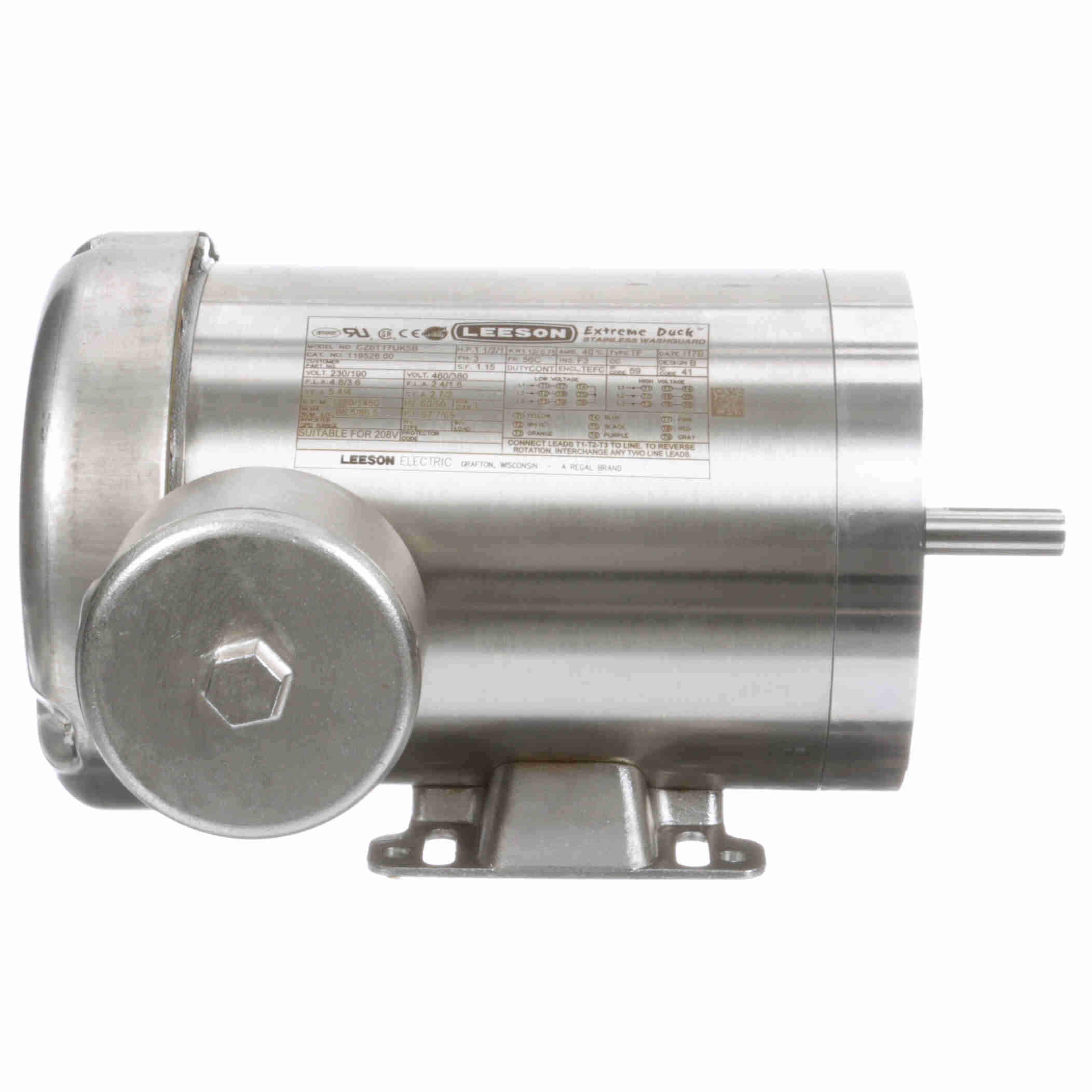 119528.00 Leeson 1.5HP Washdown Electric Motor, 1800RPM - 0