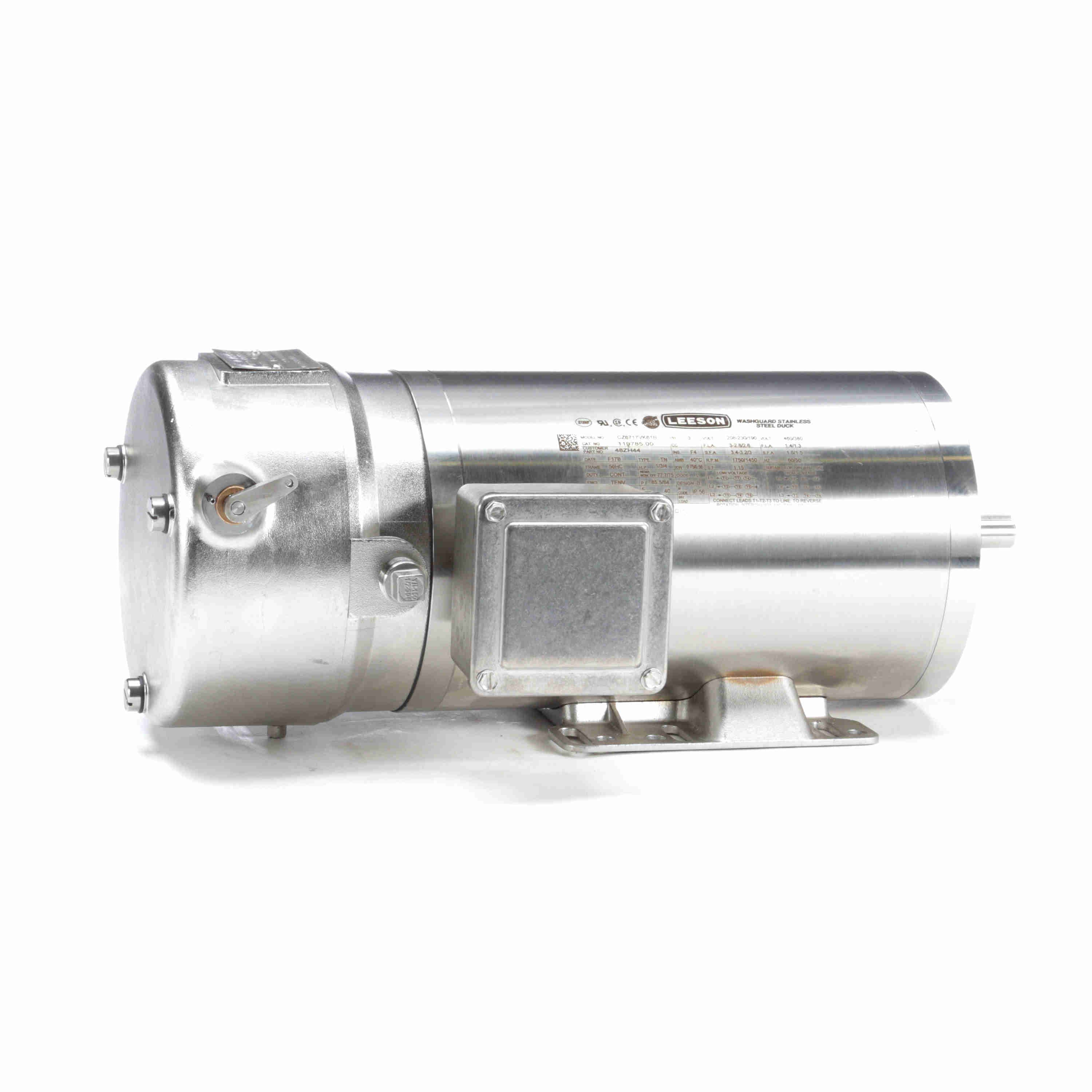 119785.00 Leeson 1HP Washguard Electric Brake Motor, 1800 RPM