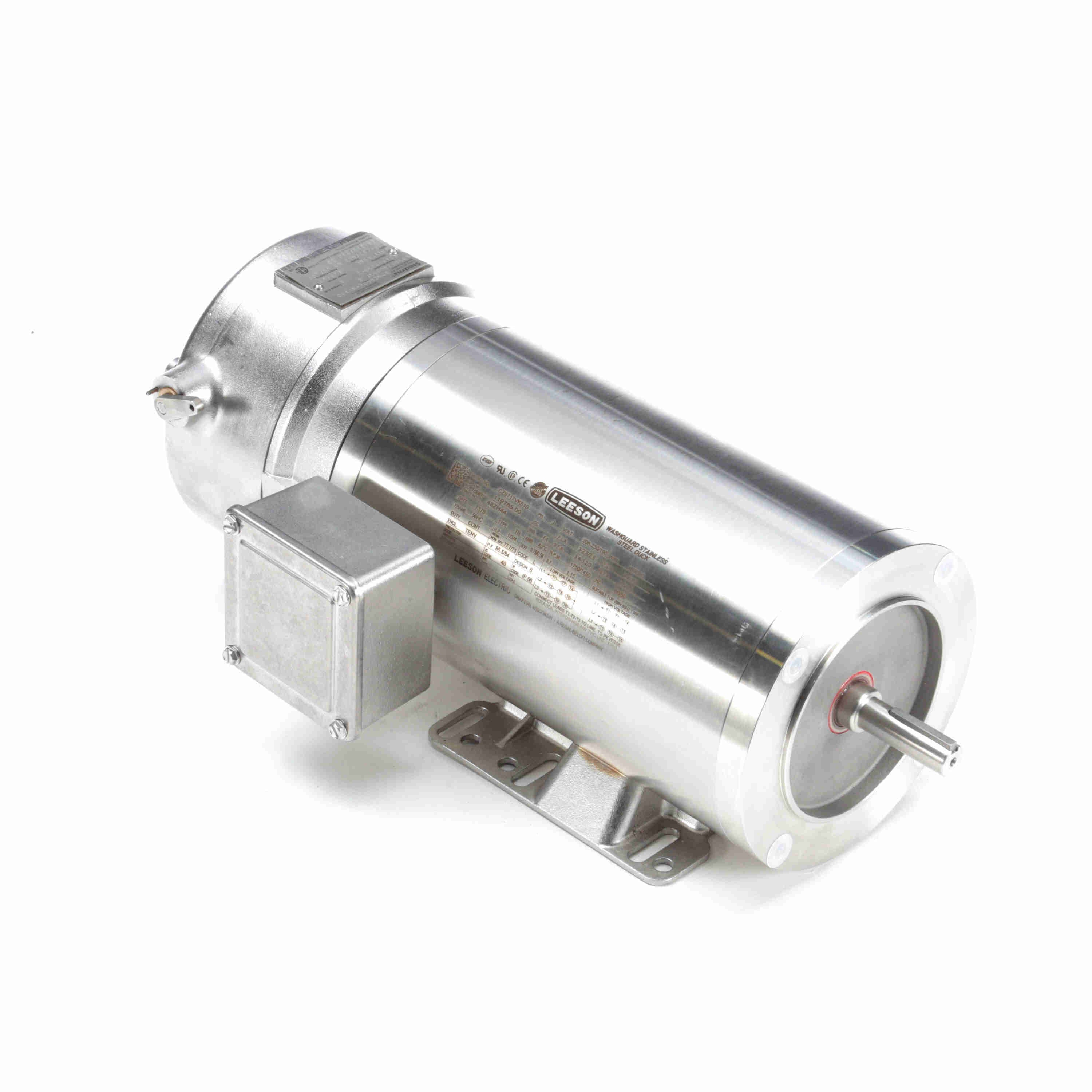 119785.00 Leeson 1HP Washguard Electric Brake Motor, 1800 RPM