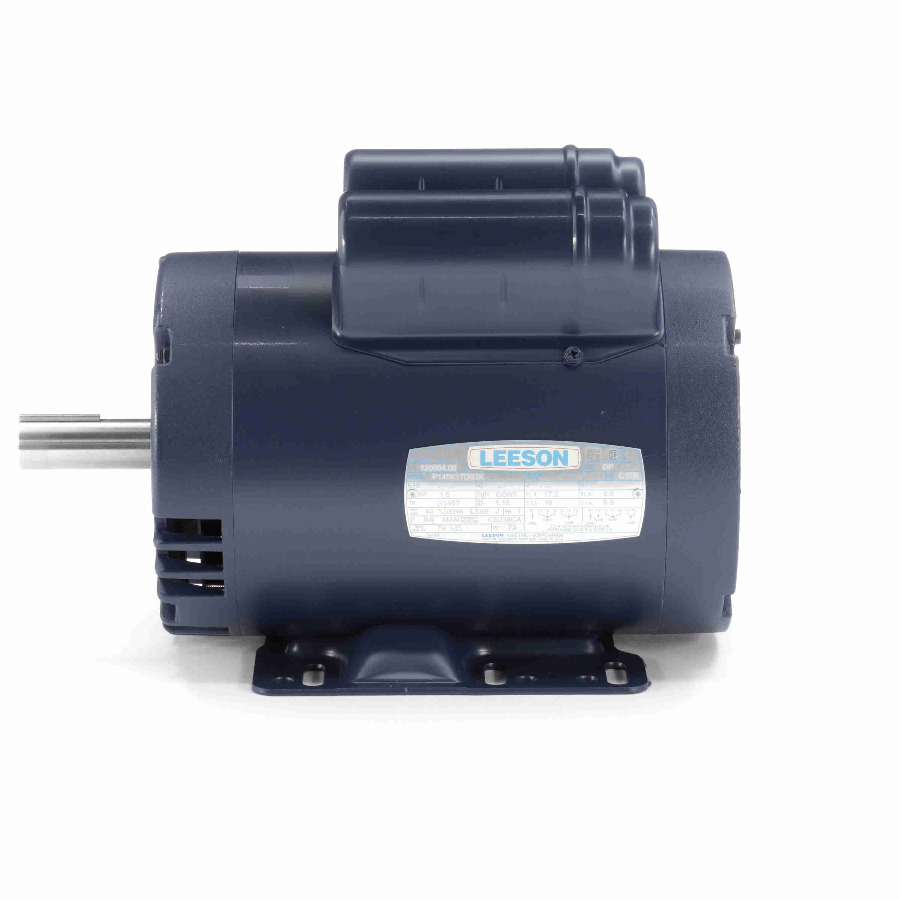 120004.00 Leeson 1.5HP Compressor Duty Electric Motor, 1800 RPM - 0