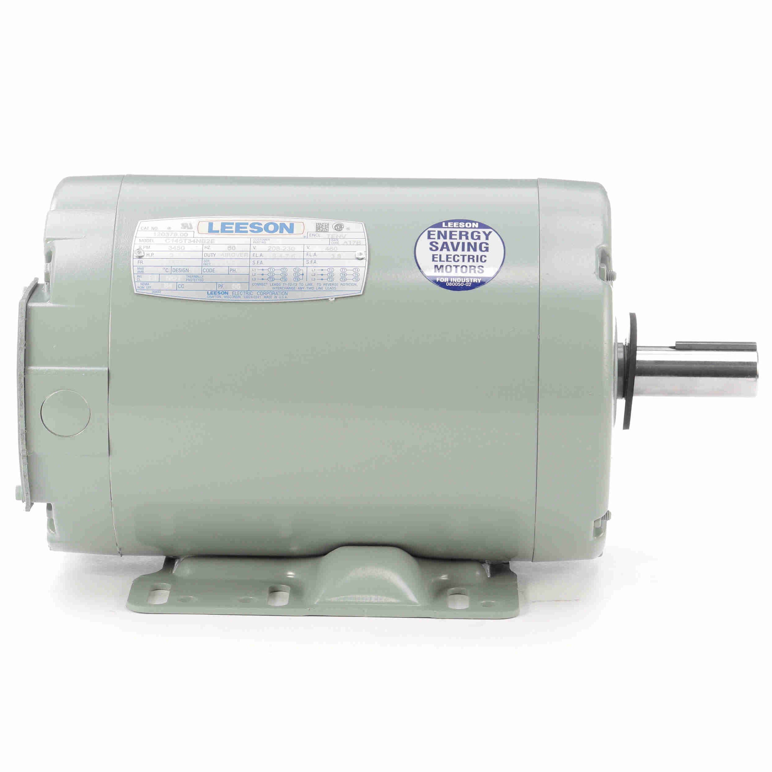 120379.00 Leeson 3HP Agricultural Duty Aeration Fan Electric Motor, 3450RPM