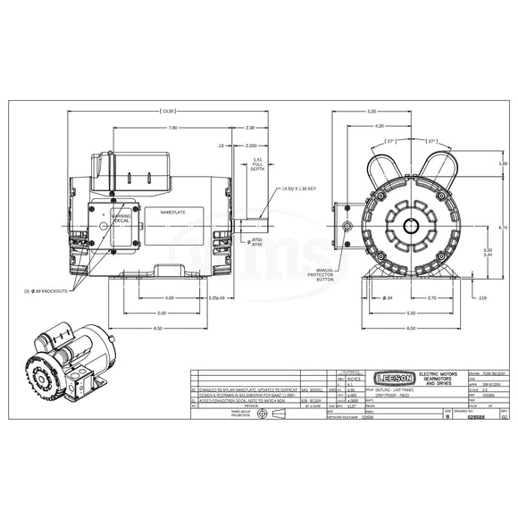 120554.00 Leeson 5HP Electric Motor