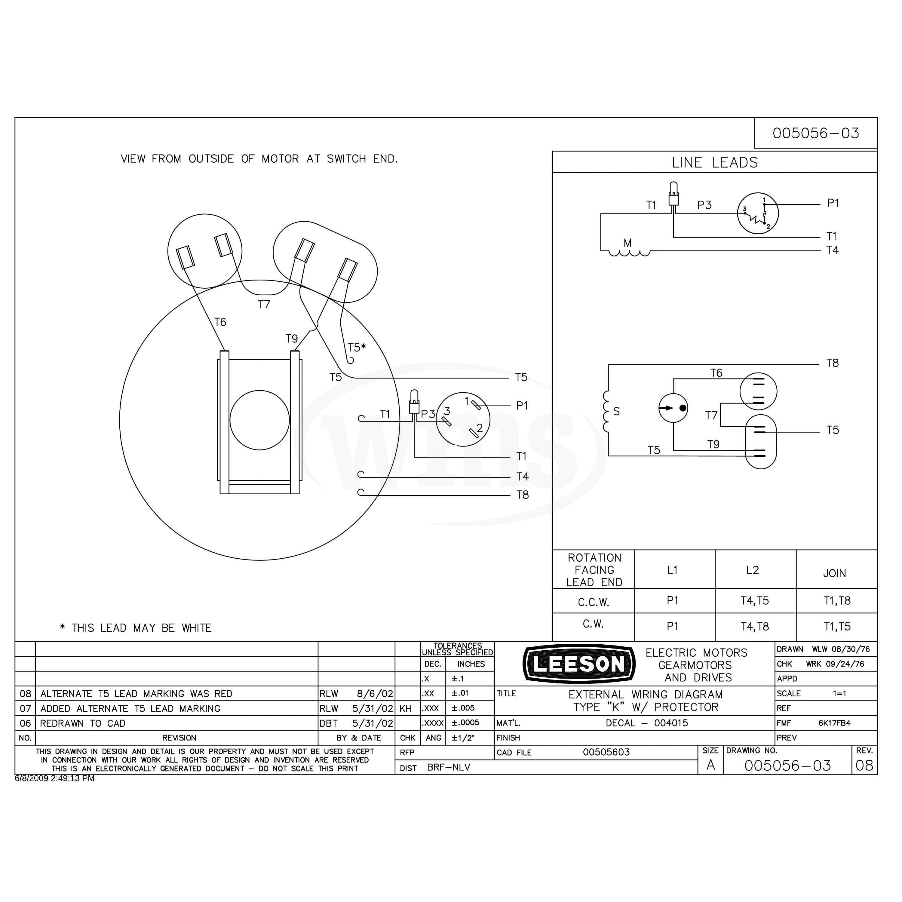120554.00 Leeson 5HP Electric Motor