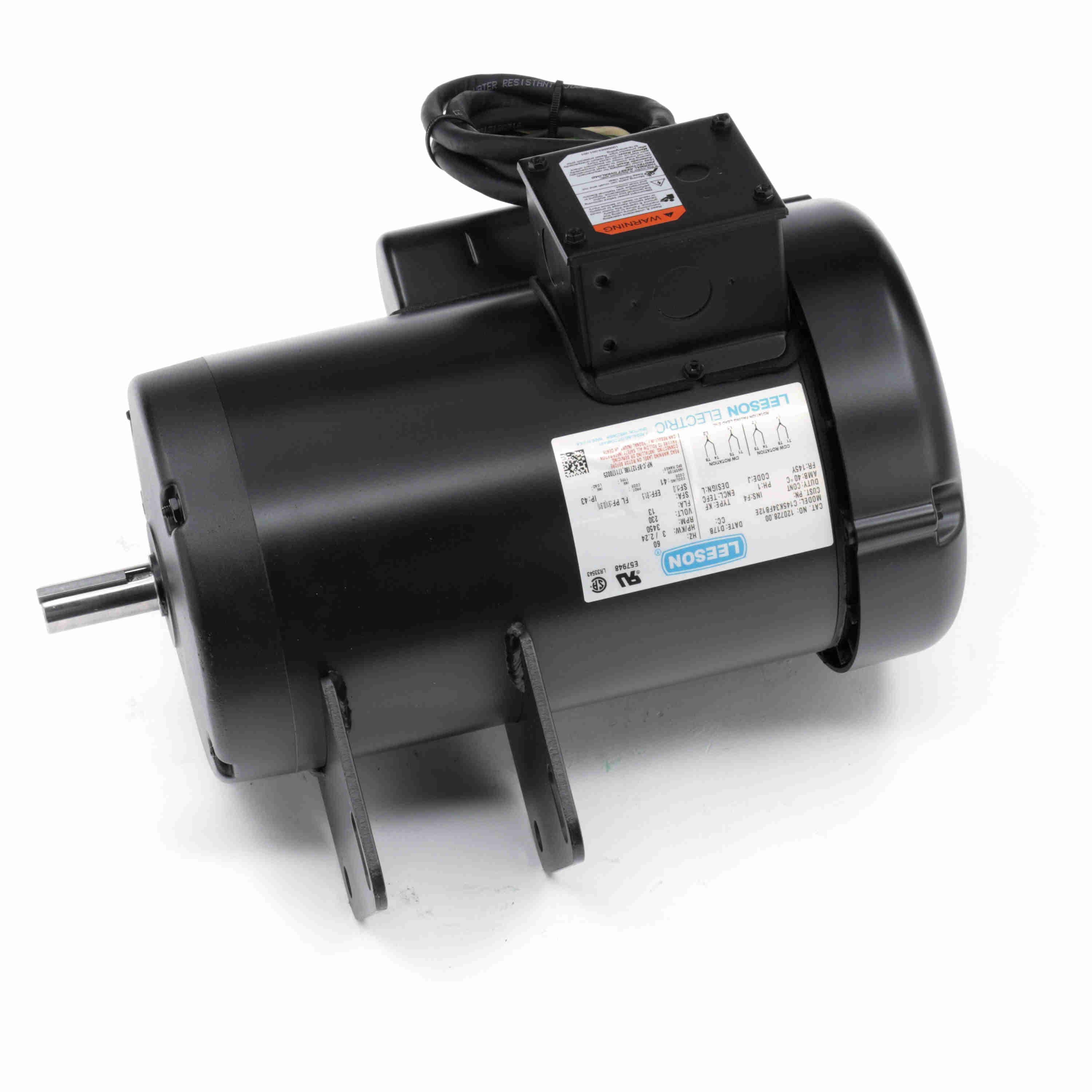 120728.00 Leeson 3HP Electric SawMotor, 3450RPM