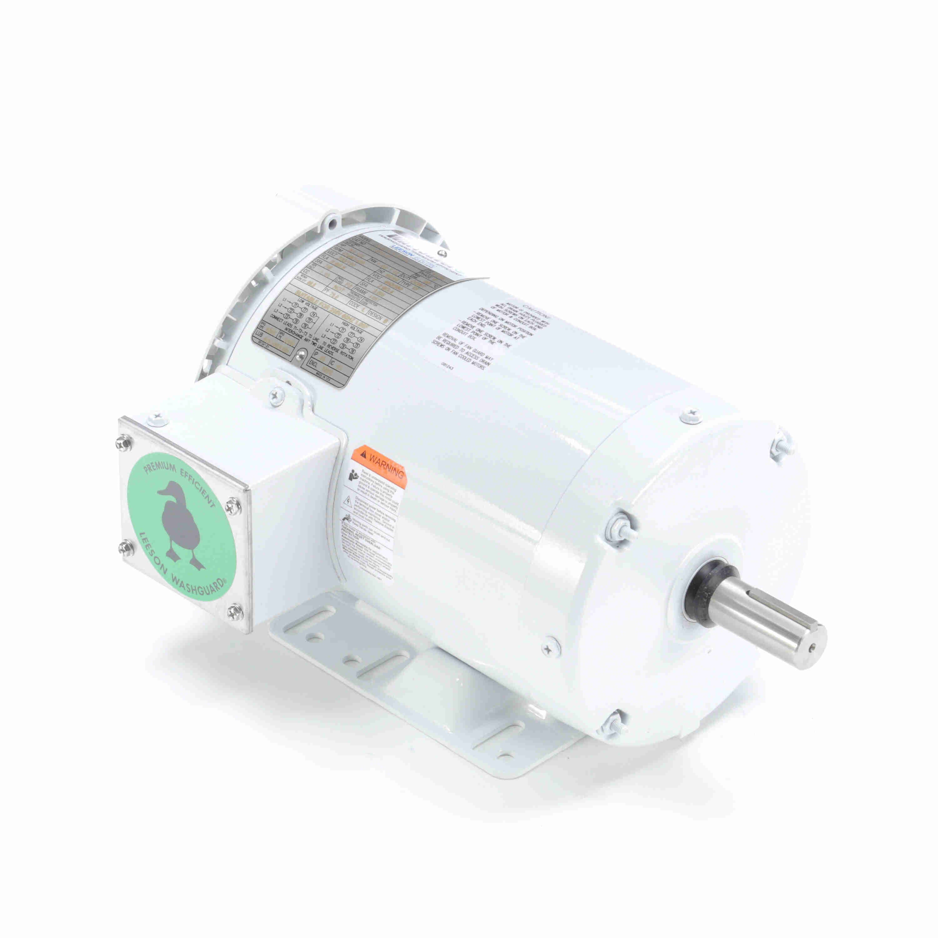 Leeson Washguard Electric Motor, 2 HP, 1800 RPM