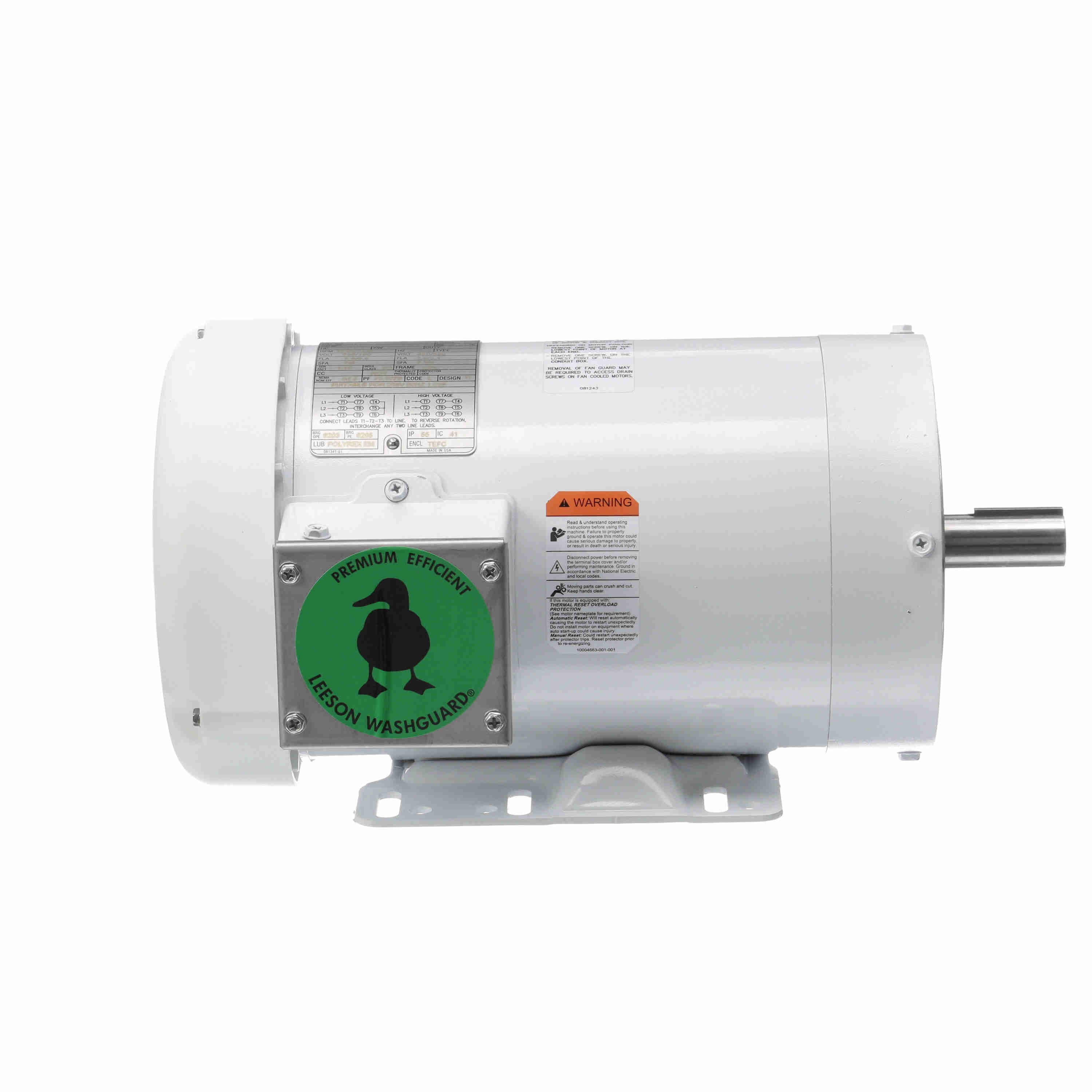 Leeson Washguard Electric Motor, 2 HP, 1800 RPM