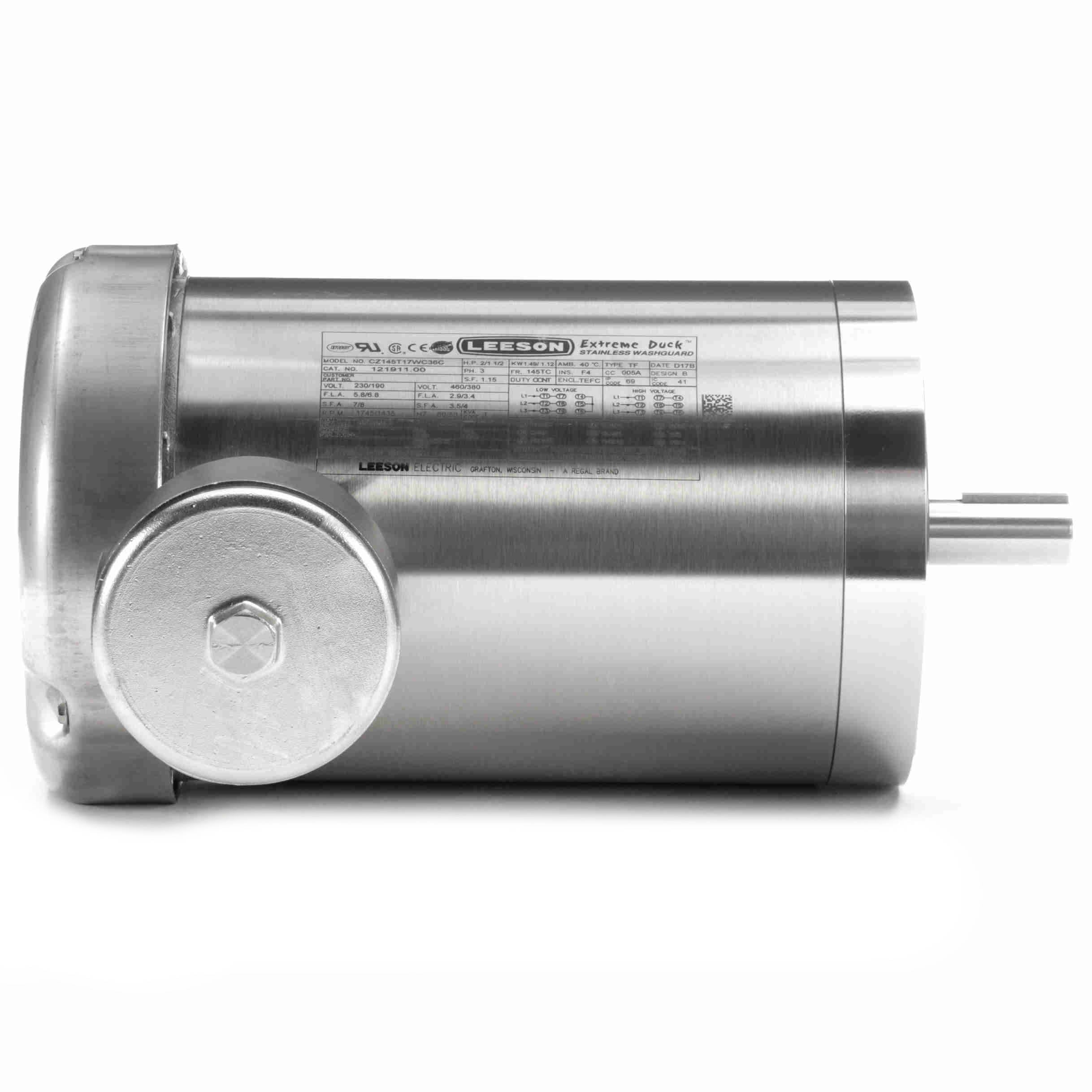 121911.00 Leeson 2HP Washdown Electric Motor, 1800RPM - 0