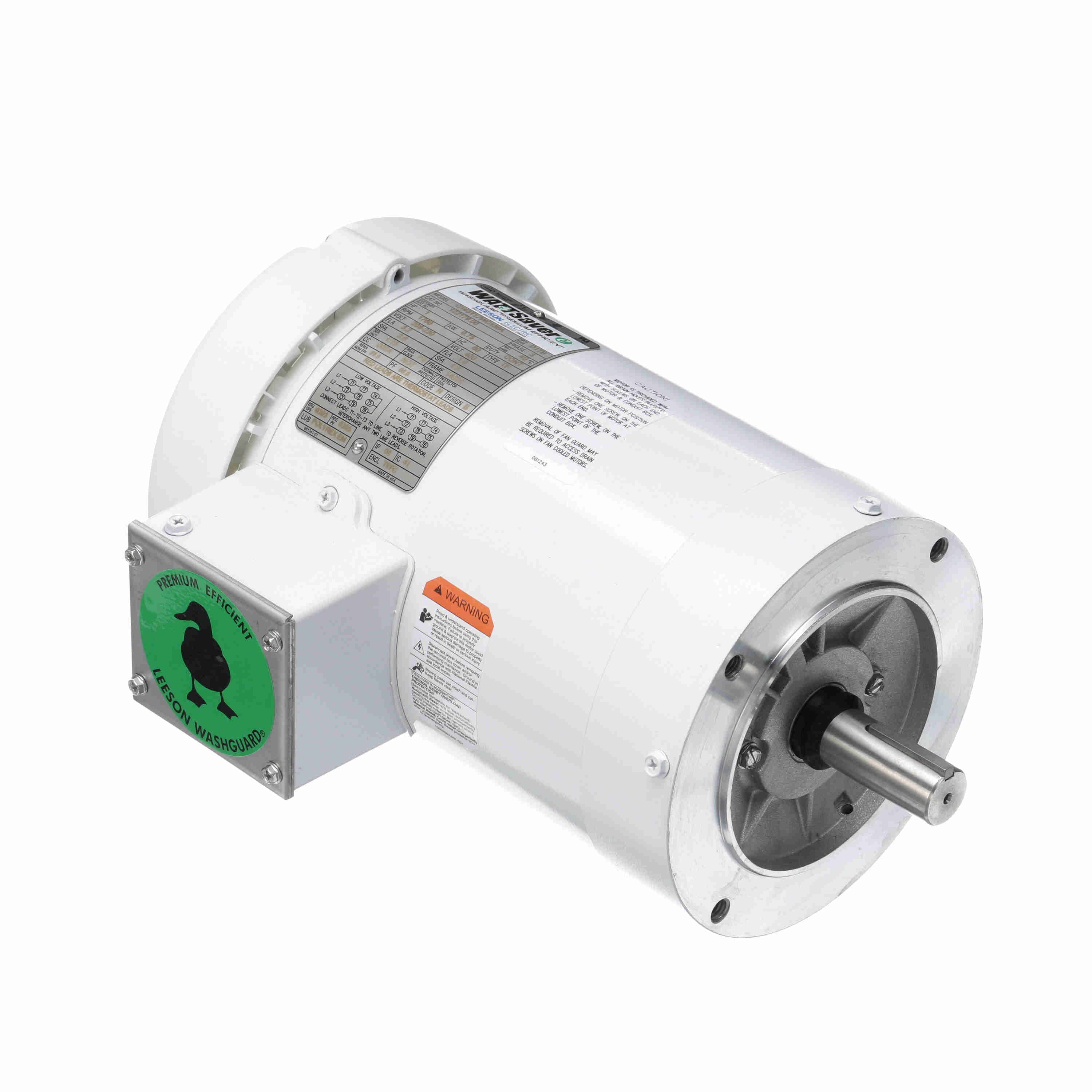 122179.00 Leeson 1HP White Duck Washguard Electric Motor, 1800 RPM