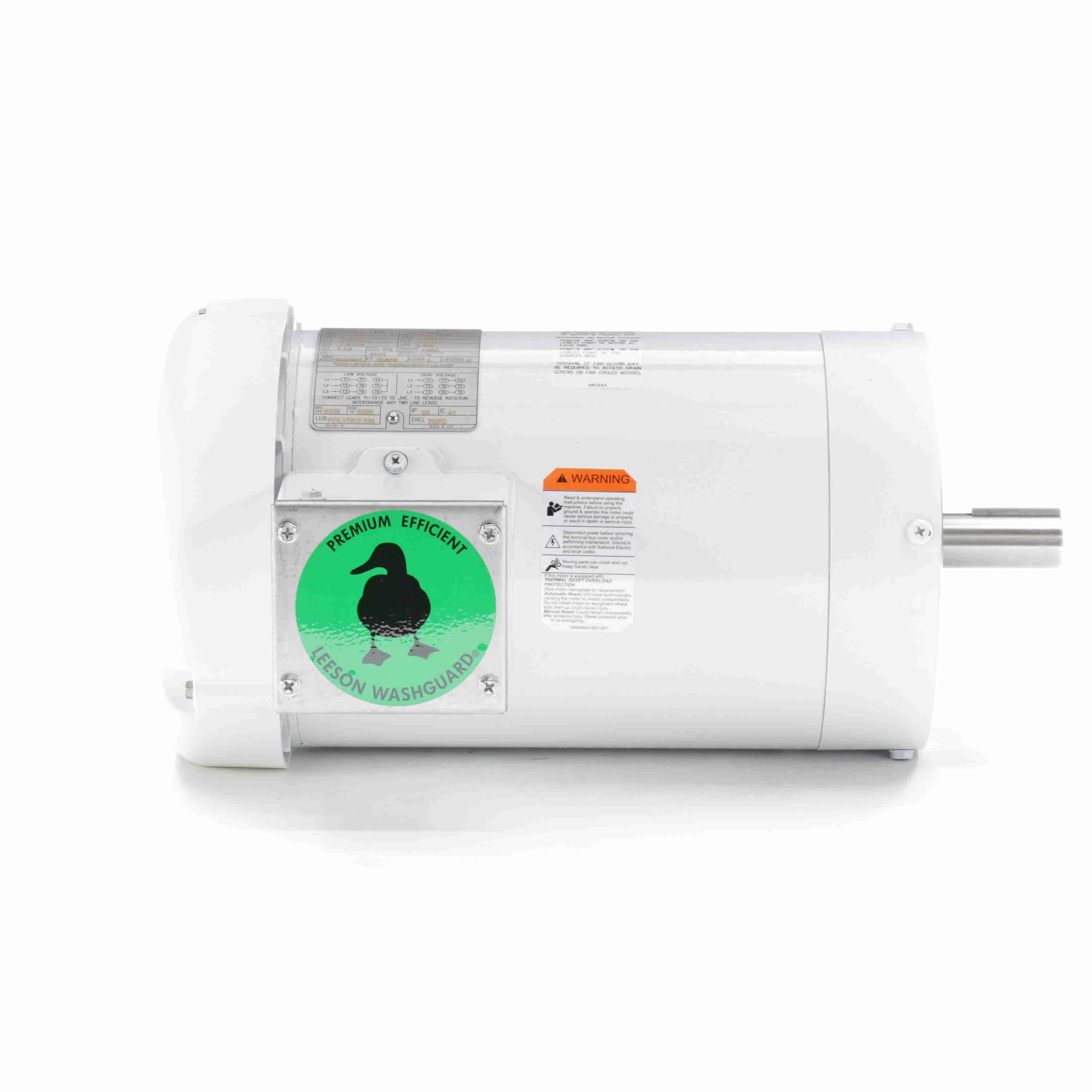 Leeson Washguard Electric Motor, 2 HP, 1800 RPM