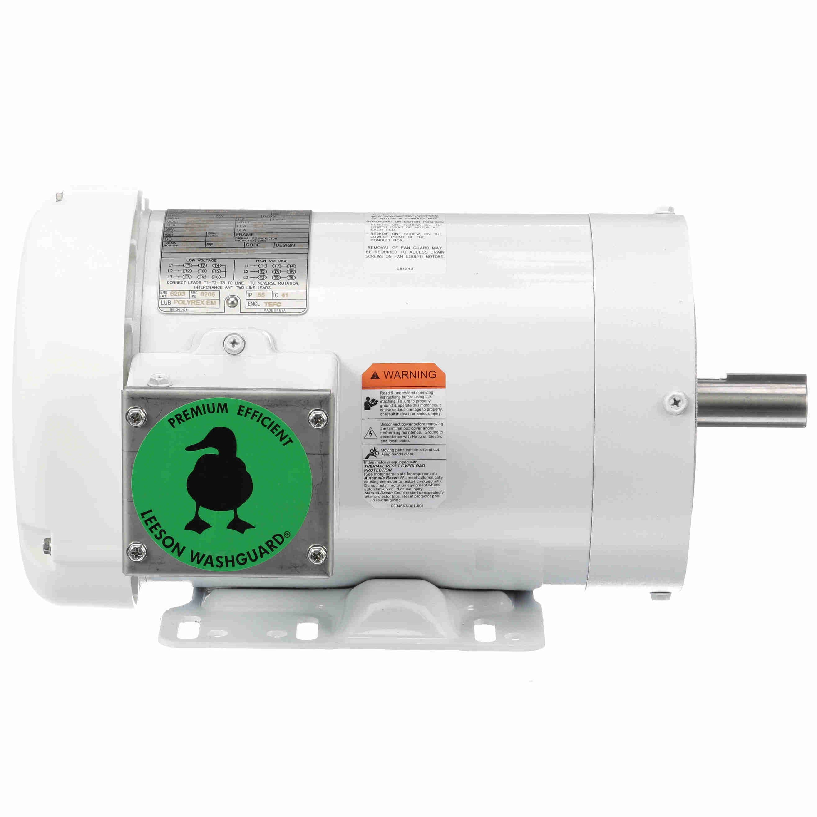 122185.00 Leeson 2HP Washguard Electric Motor, 3600 RPM