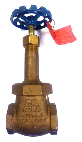 Fairbanks 1236N, 1-1/2'' Bronze Gate Valve 200-S, 400 WOG