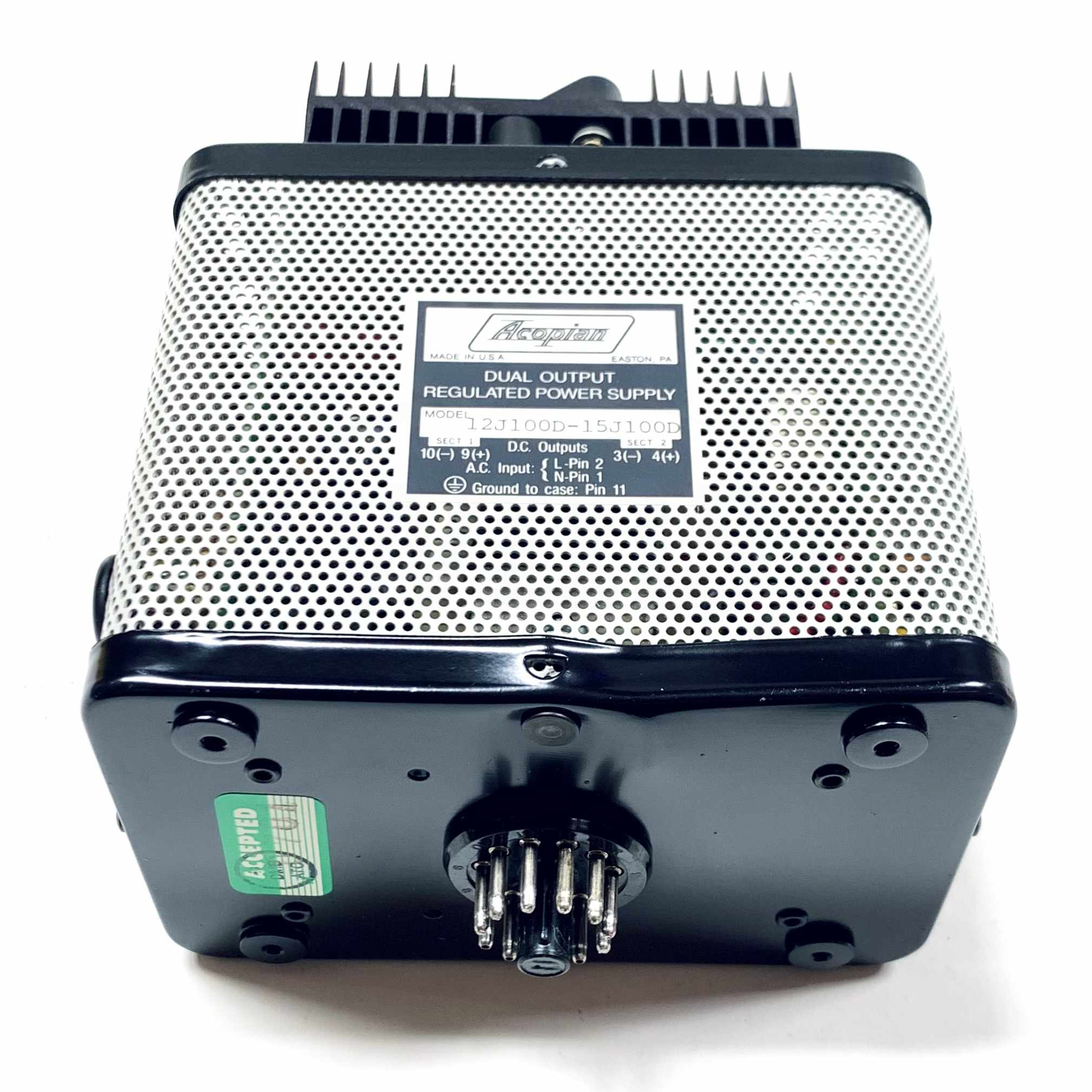 12J100D-15J100D Acopian Dual Output Regulated Power Supply