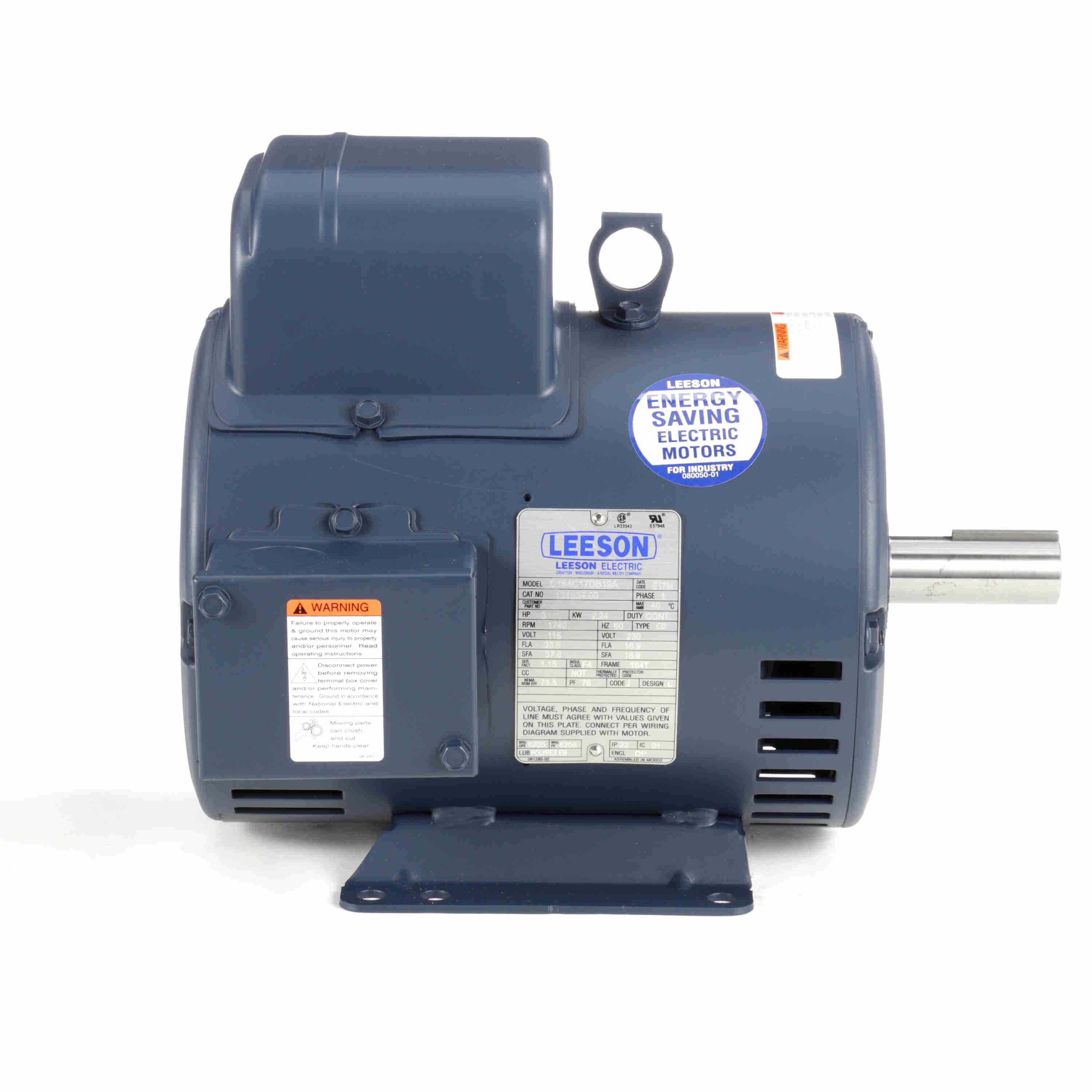 131534.00 Leeson 3HP Electric Motor, 1740RPM