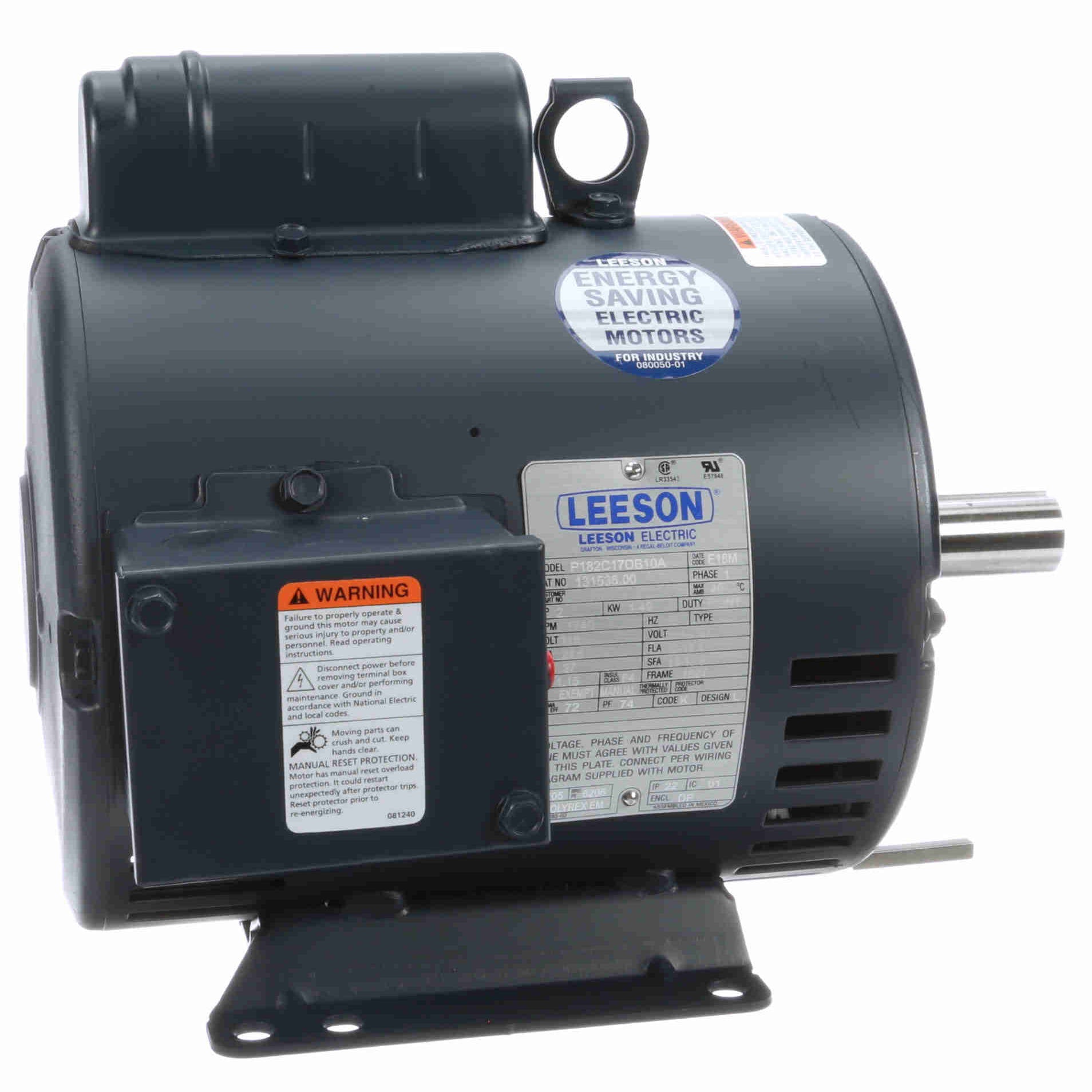 131536.00 Leeson 2HP Air Compressor Electric Motor, 1740RPM - 0