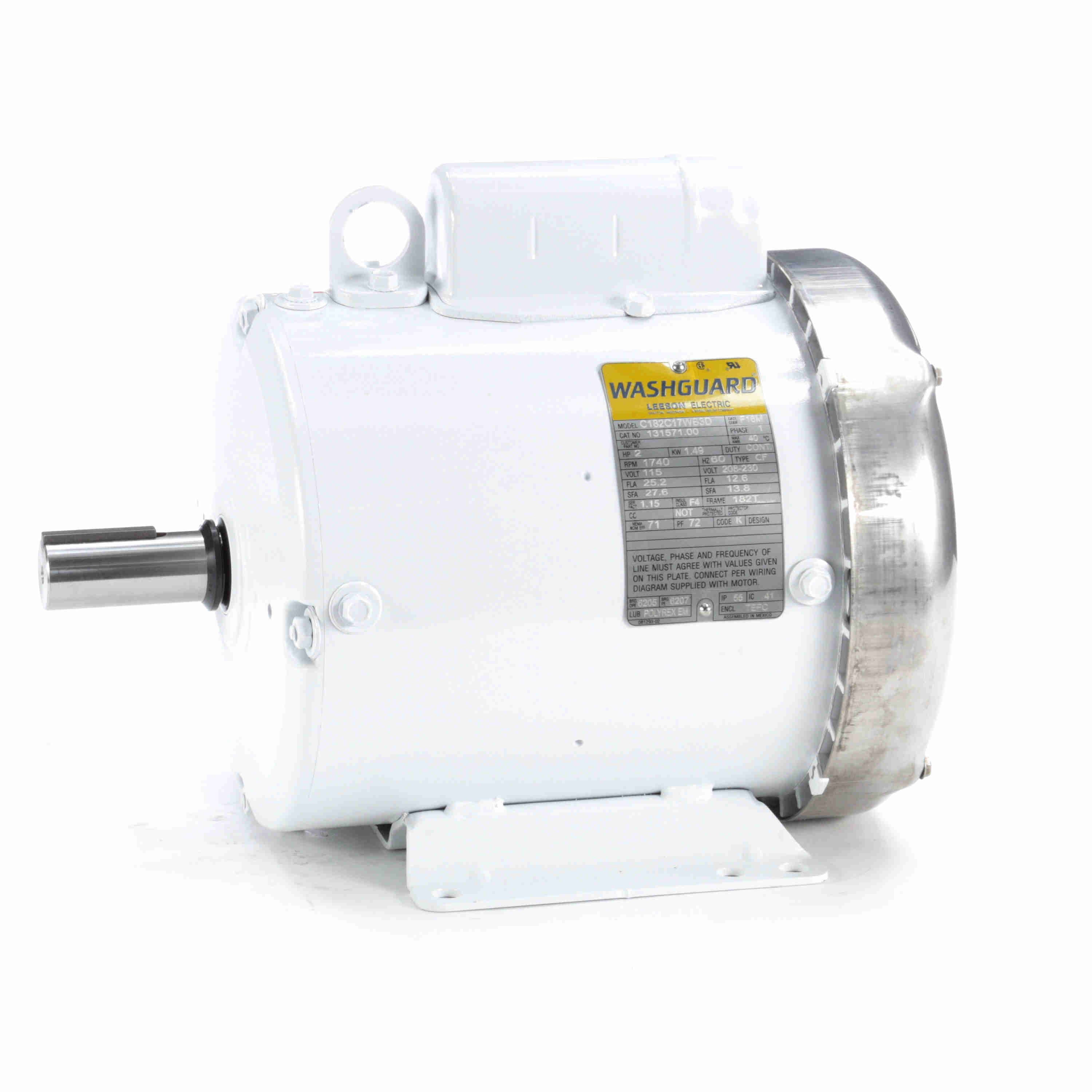 Leeson Washguard Electric Motor, 2HP, 1800RPM - 0