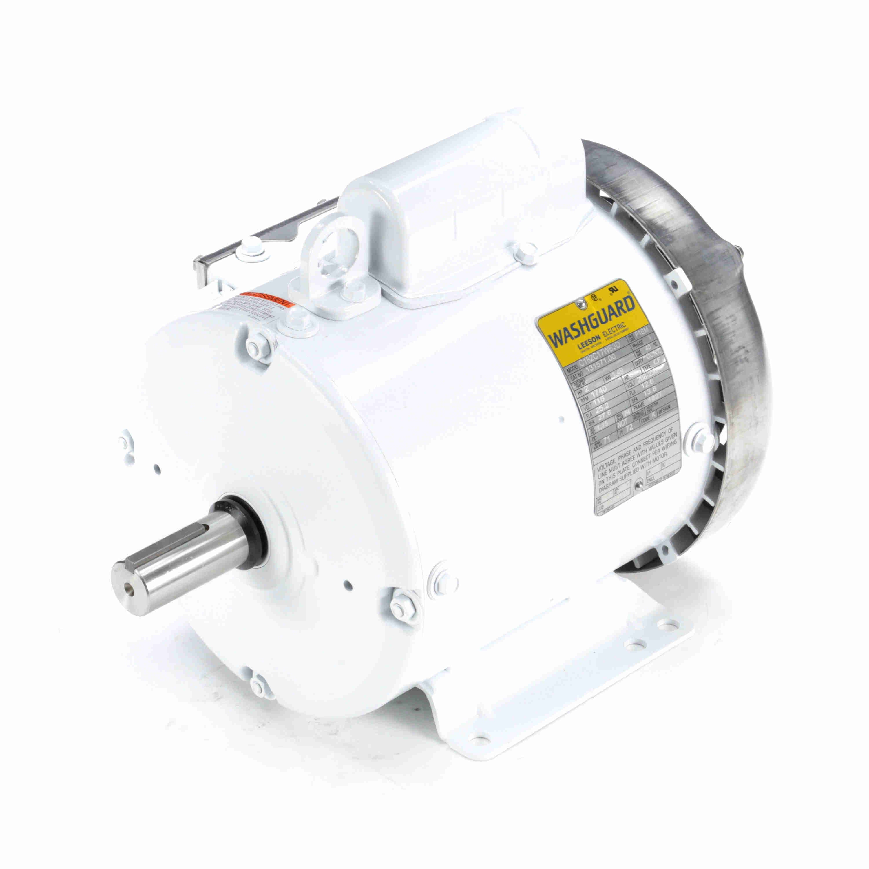 Leeson Washguard Electric Motor, 2HP, 1800RPM