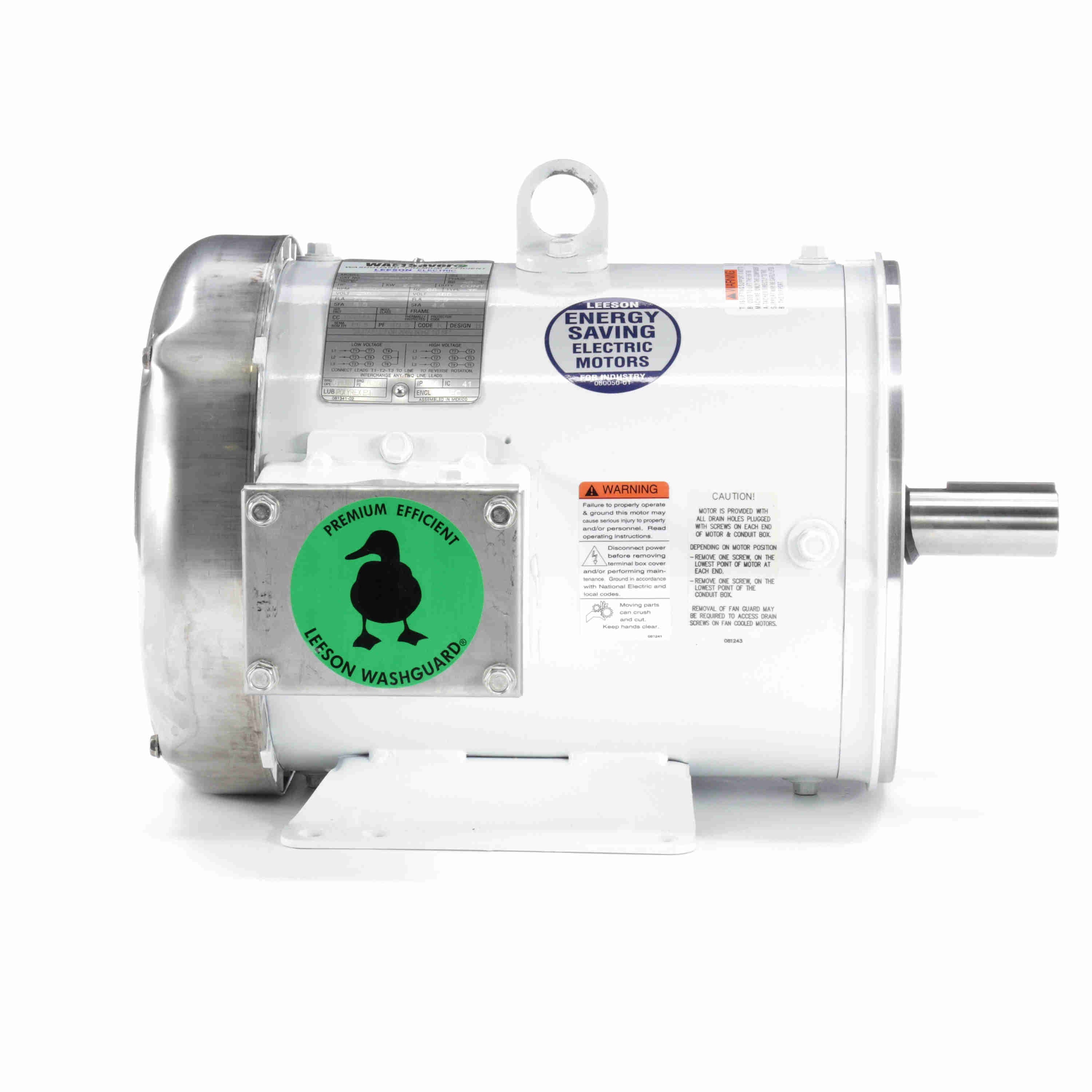 Leeson Washguard Electric Motor, 3 HP, 1800 RPM