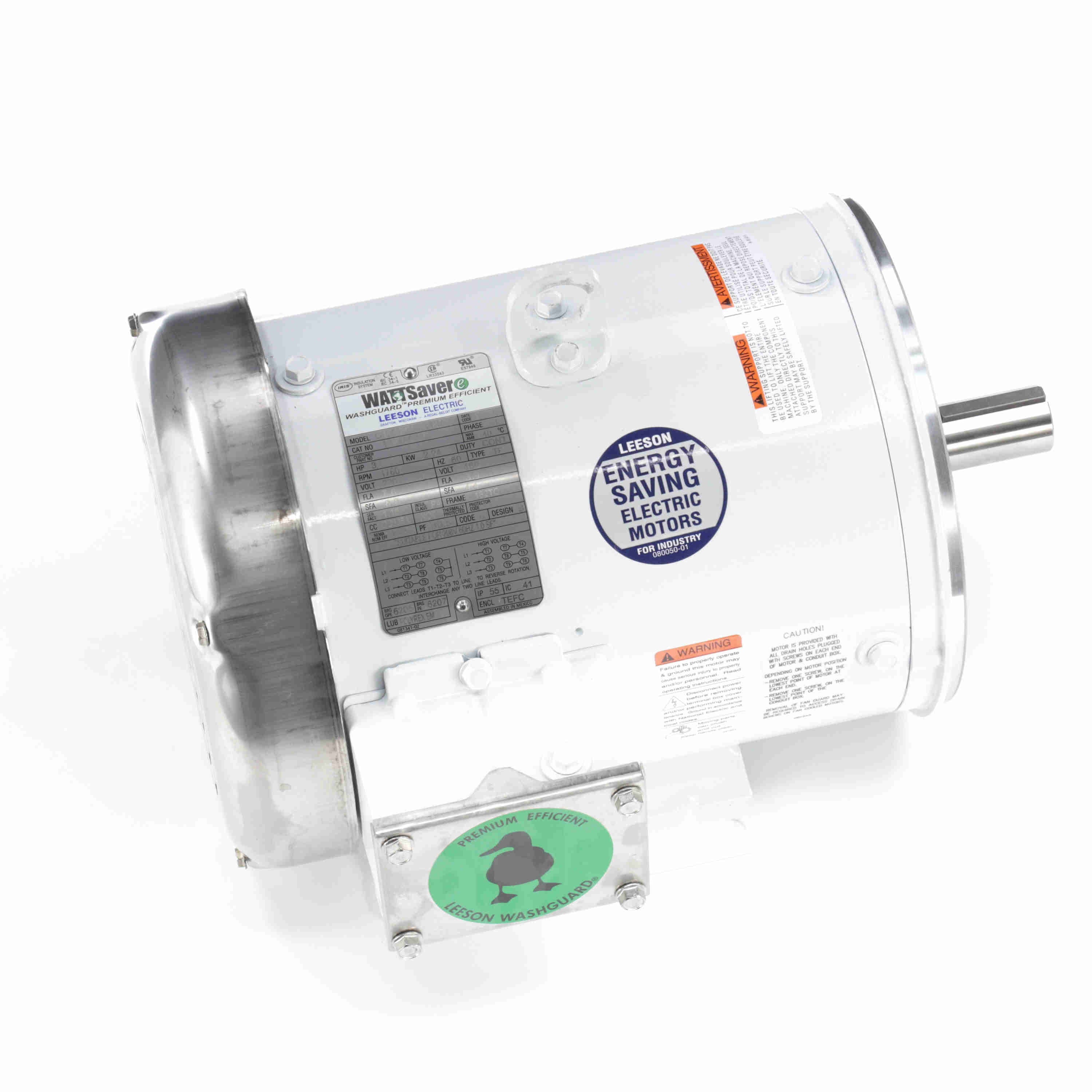 Leeson Washguard Electric Motor, 3 HP, 1800 RPM - 0