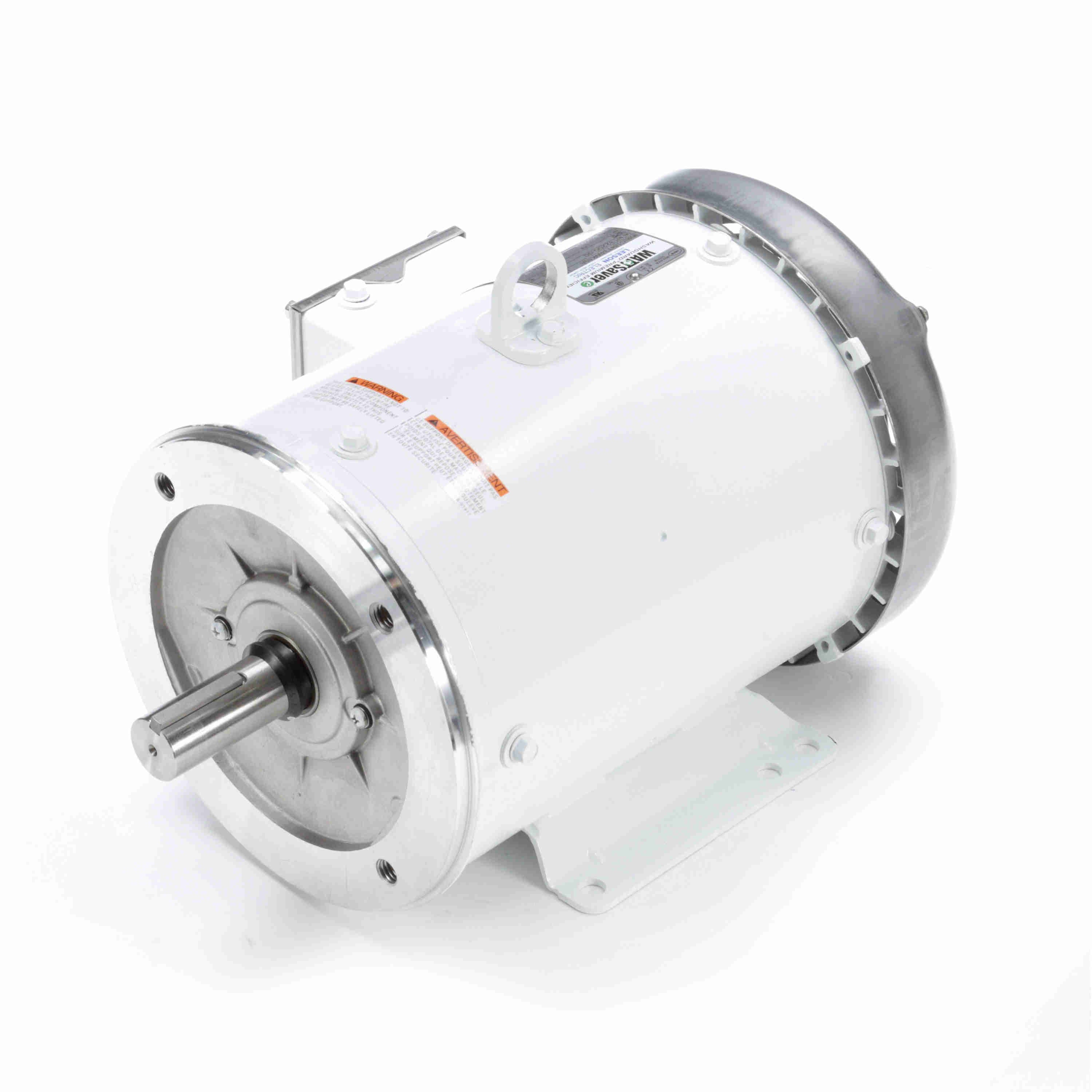 132200.00 Leeson 5HP White Duck Washguard Electric Motor, 3600RPM
