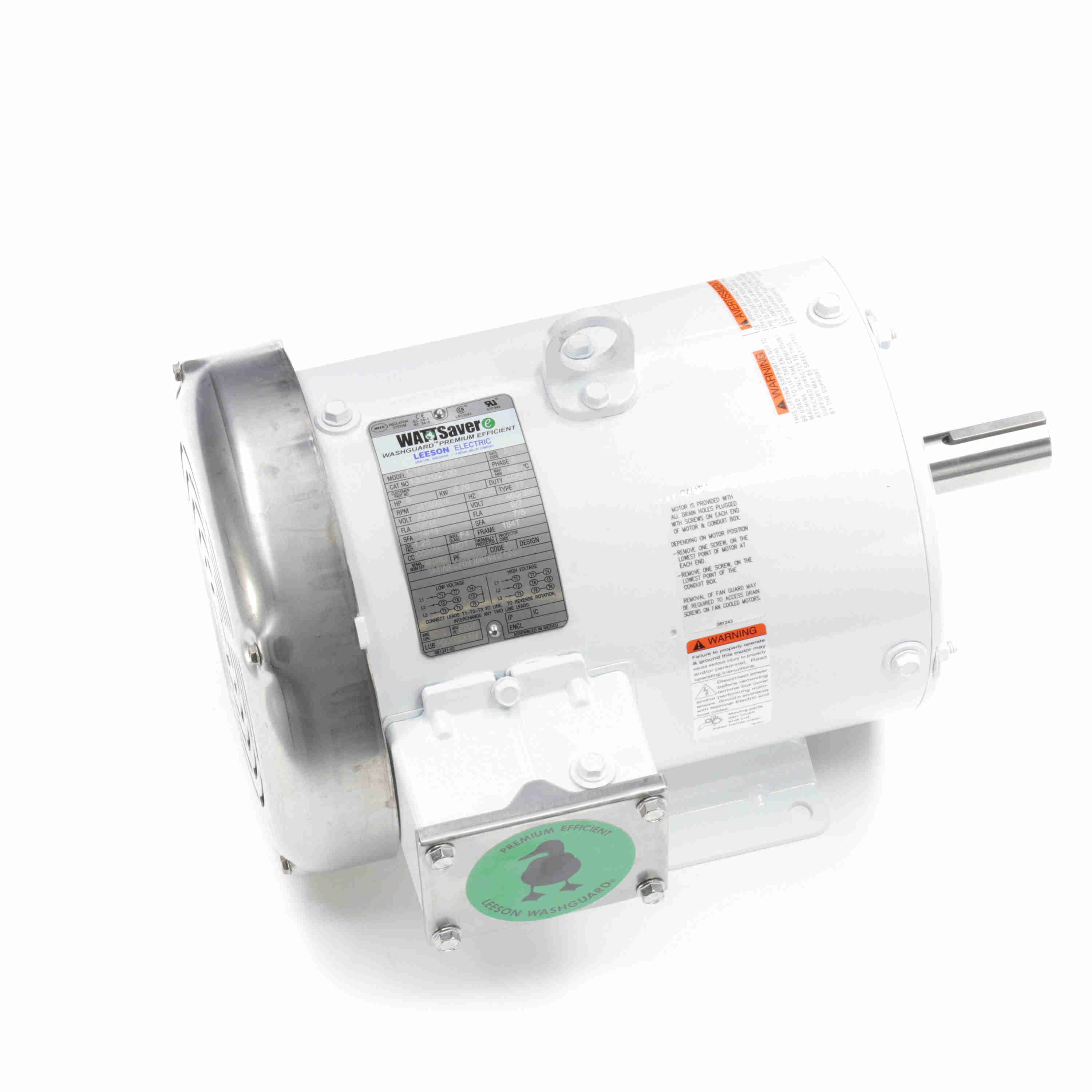 132202.00 Leeson Washguard Electric Motor, 5 HP, 3600 RPM