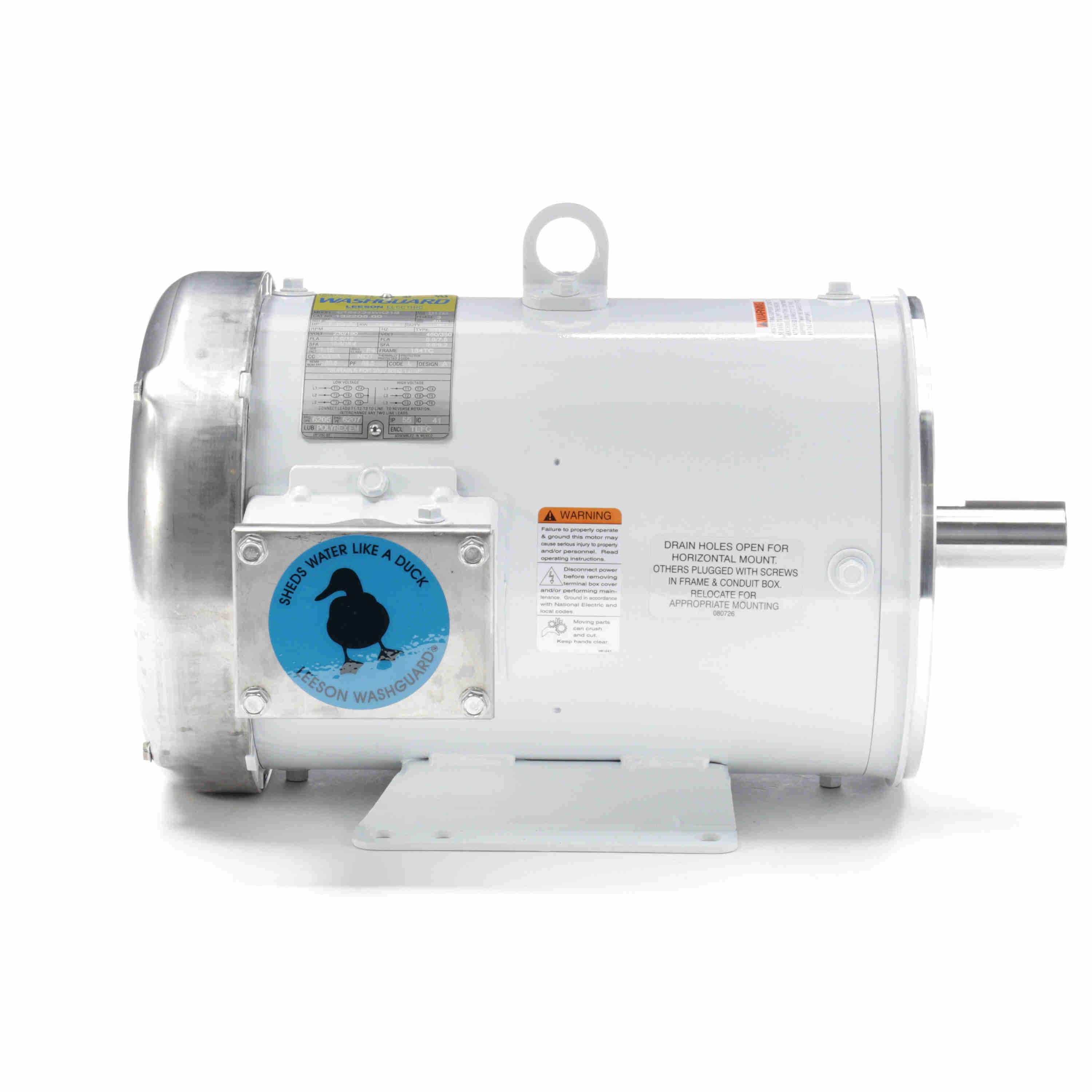 Leeson Washguard Electric Motor, 7.5 HP, 3600 RPM