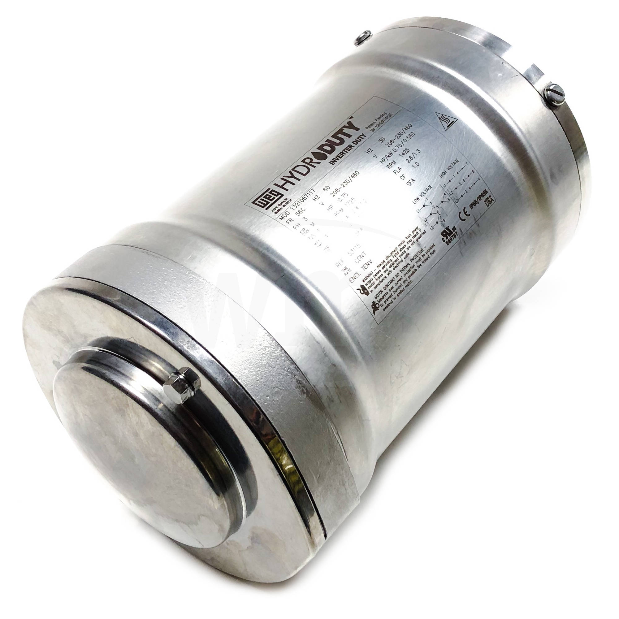 1323087113 WEG 1/2HP Hydroduty Washdown Electric Motor, 3600RPM