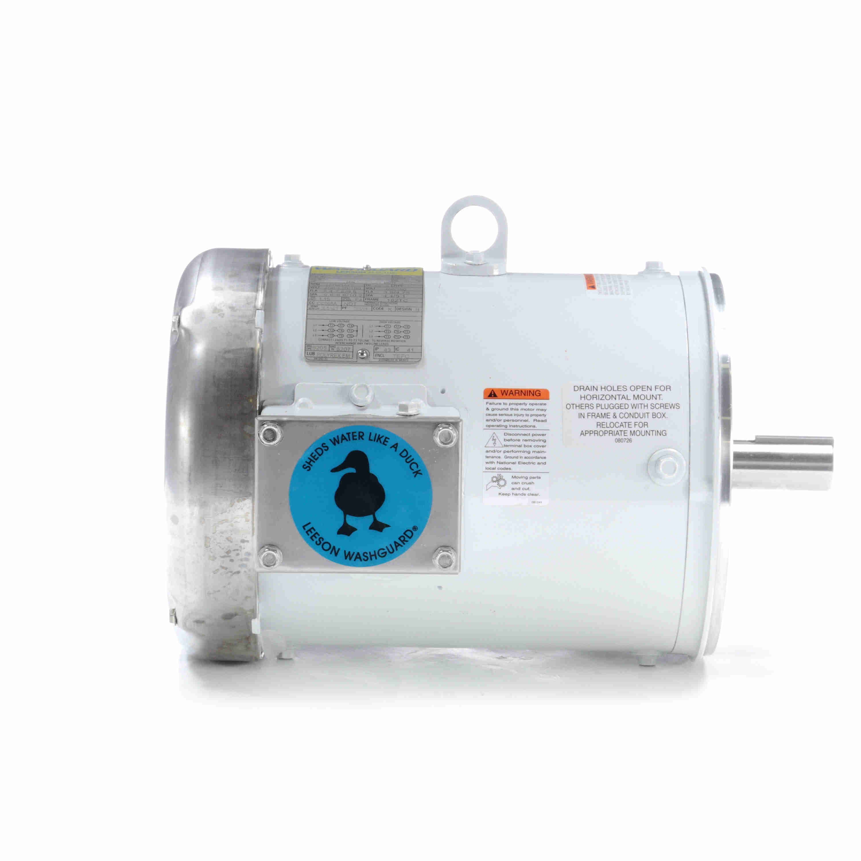 Leeson Washguard Electric Motor, 3 HP, 1800 RPM