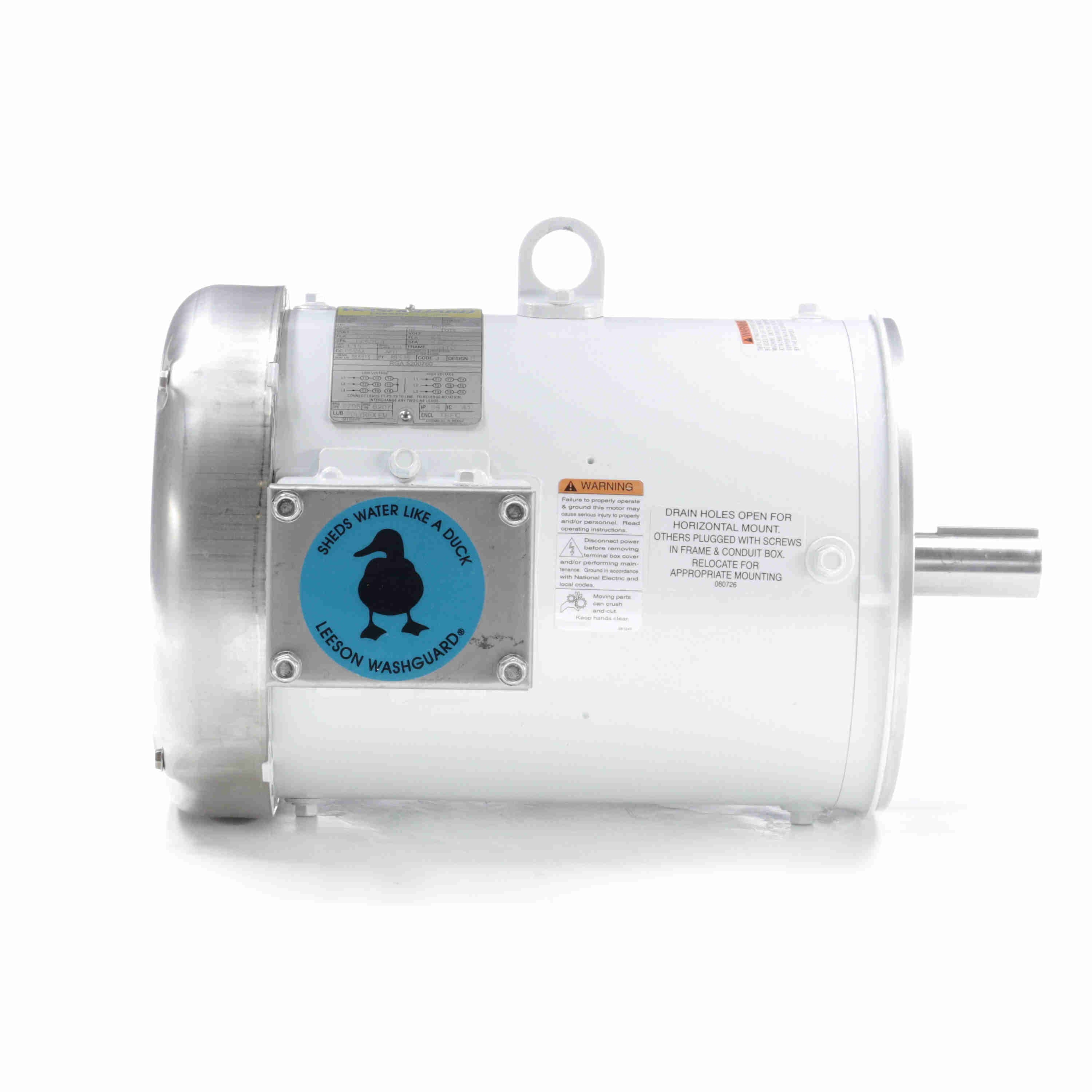 Leeson Washguard Electric Motor, 5 HP, 3600 RPM