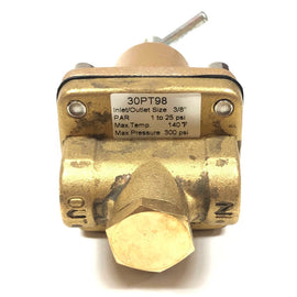 30PT98 Pressure Regulator, Inlet/Outlet Size 3/8" PAR 1-25 PSI