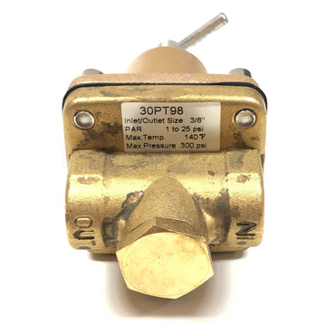 30PT98 Pressure Regulator, Inlet/Outlet Size 3/8" PAR 1-25 PSI