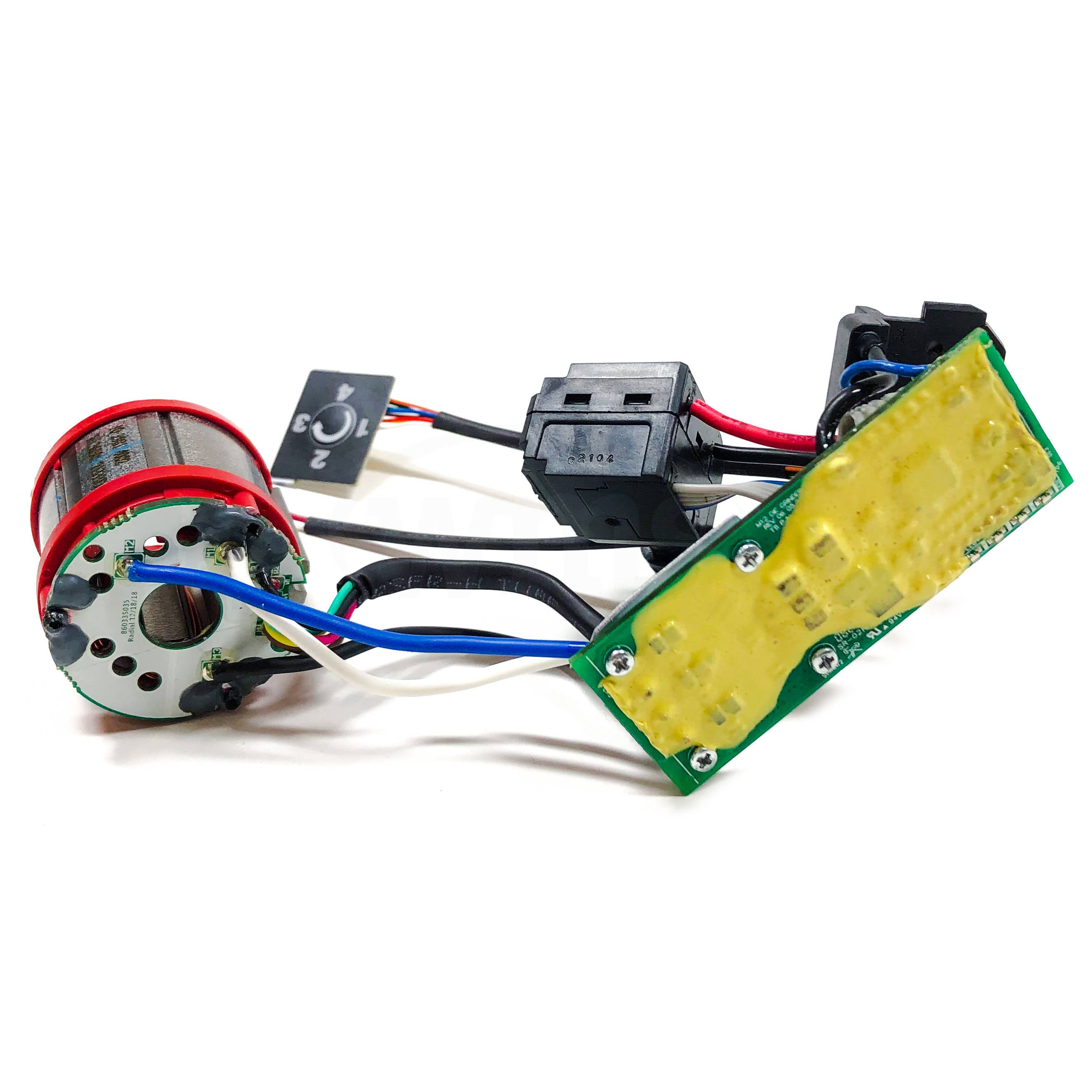 Stator, Switch & Electronics Assembly - 0