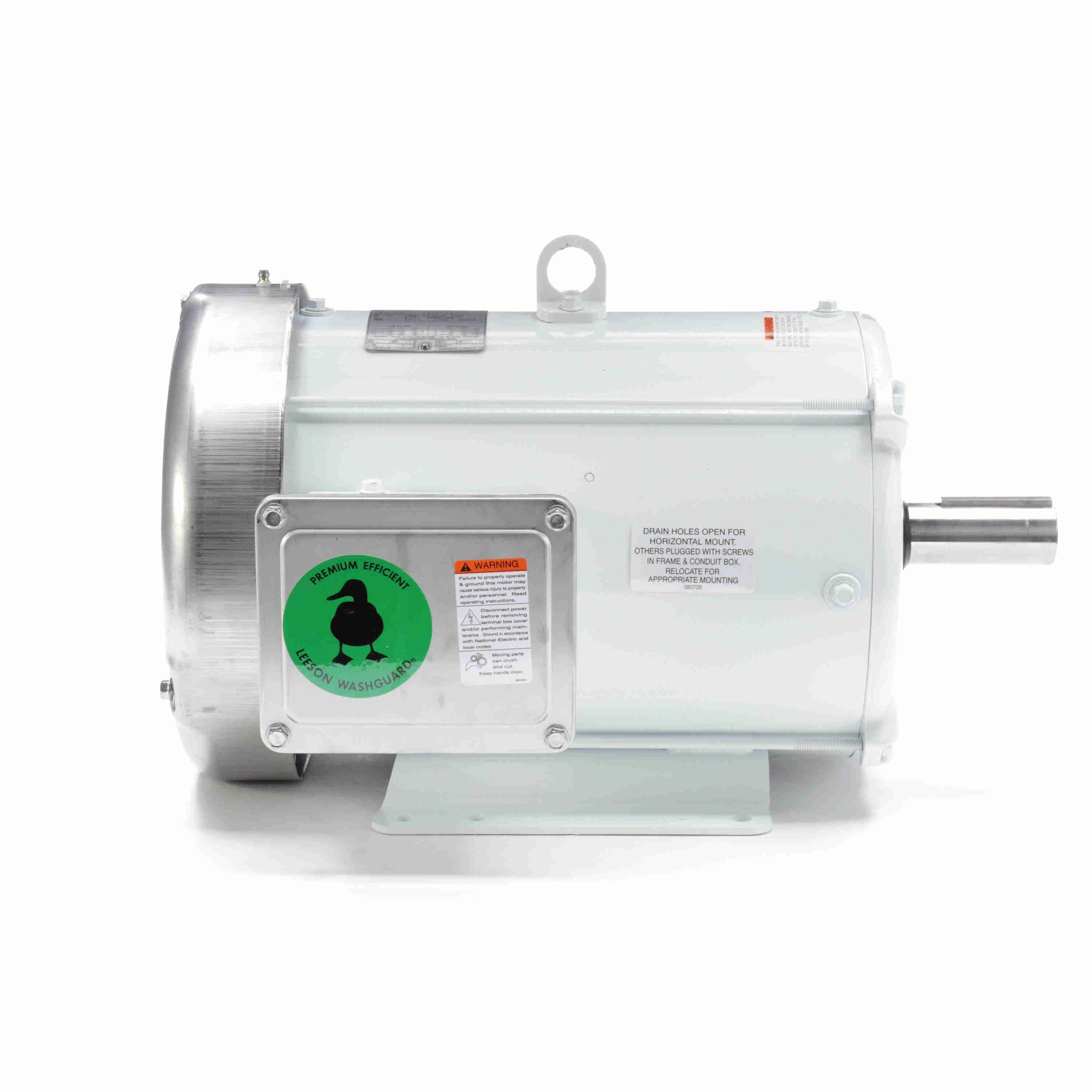 140819.00 Leeson 7.5HP White Duck Washguard Electric Motor, 1800 RPM