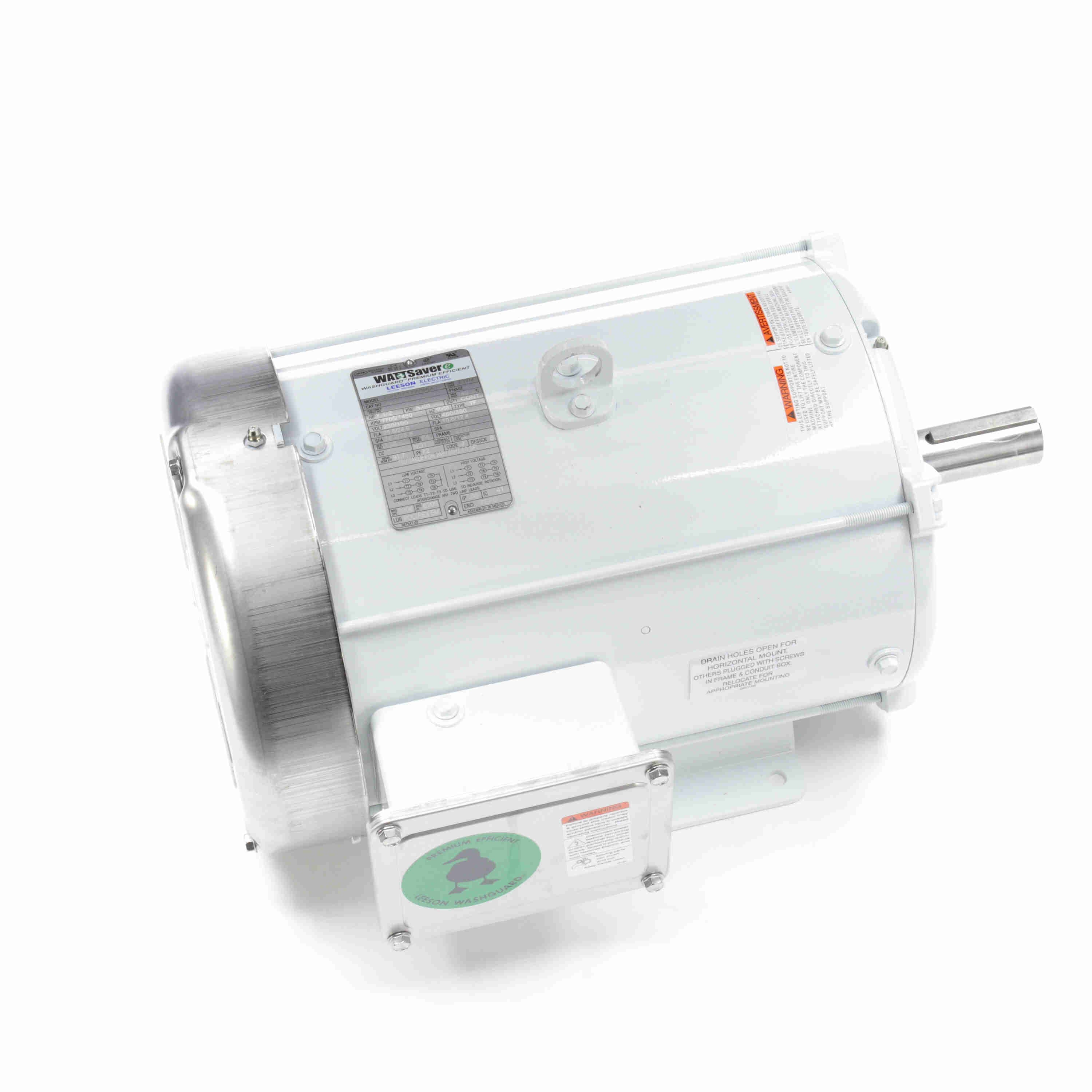 140819.00 Leeson 7.5HP White Duck Washguard Electric Motor, 1800 RPM